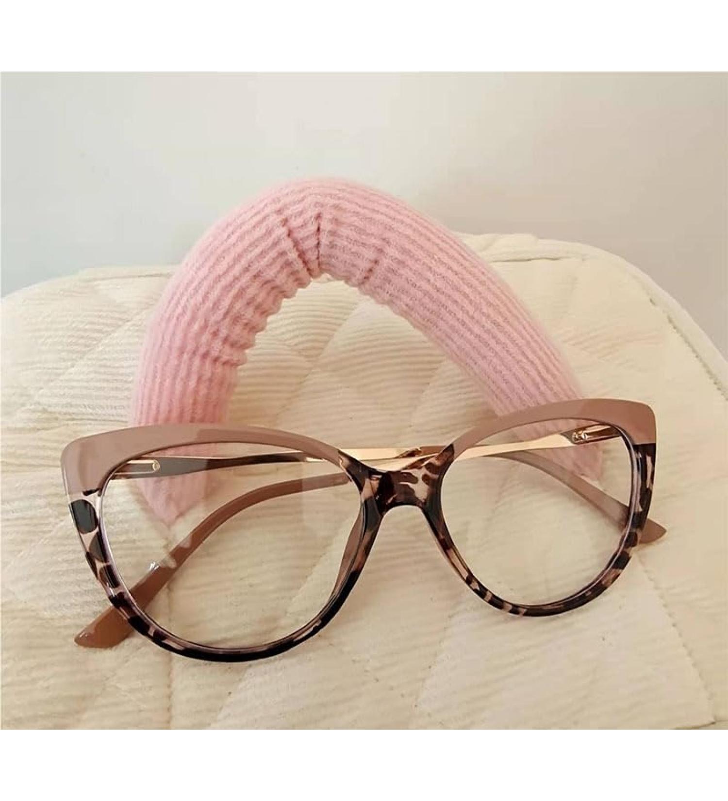 Qinzhenz anti-blue light HD reading glasses large anti-UV glasses computer reader cat eye flat light mirror for women (color: C10 size: +100) +100 C10