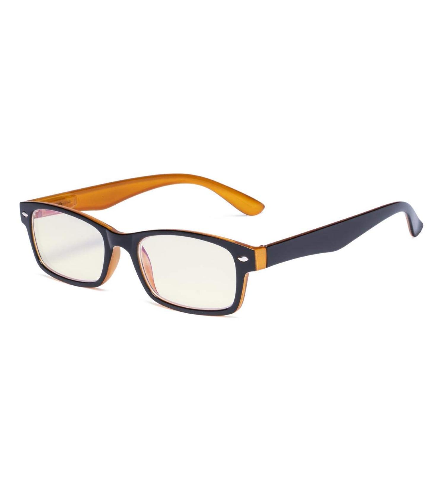 Eyekeper Computer Reading Glasses - UV Protection Anti-Blue Light Scratch-Resistant Spring Hinges - BB40 Lens Black/Yellow 3.5 Diopters - Buy Online on GoSupps.com