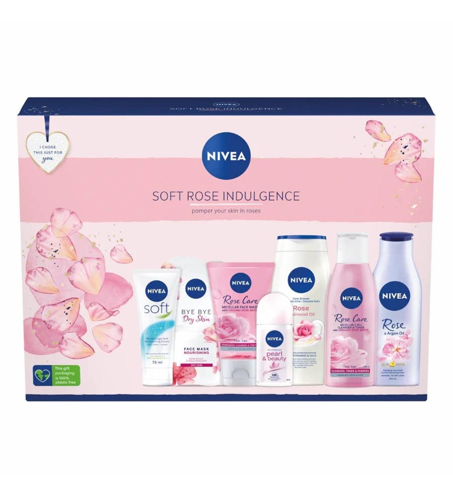 NIVEA Soft Rose Indulgence 7PC Gift Set Pamper Your Skin in Roses - Buy Online on GoSupps.com
