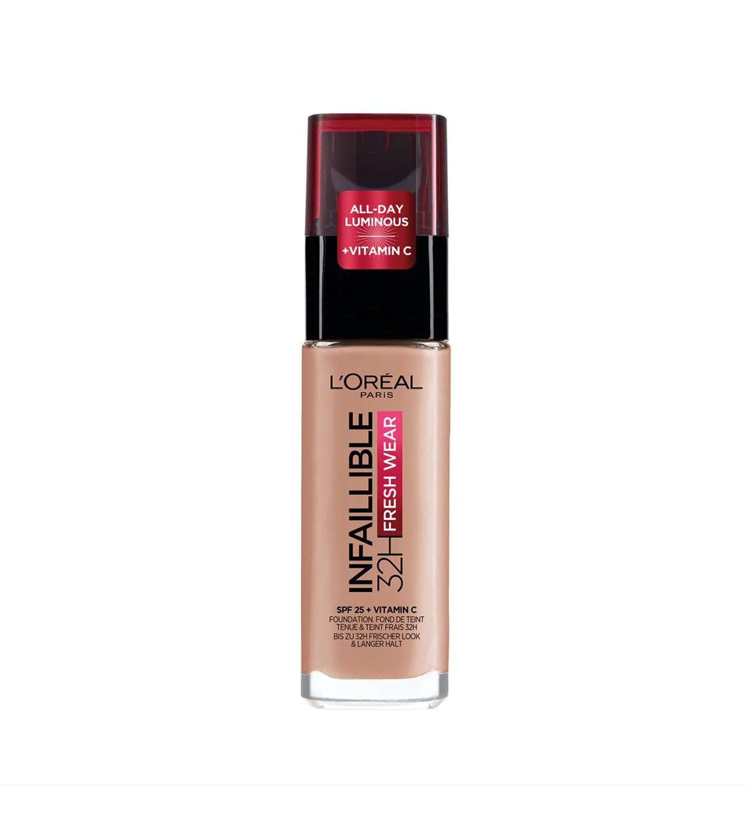 L'Or al Paris Infaillible 32h Fresh Wear Foundation - Waterproof Long-Lasting Makeup with SPF 25 No. 60 Rose Ivory 30 ml - International Shipping Available - Buy Online on GoSupps.com