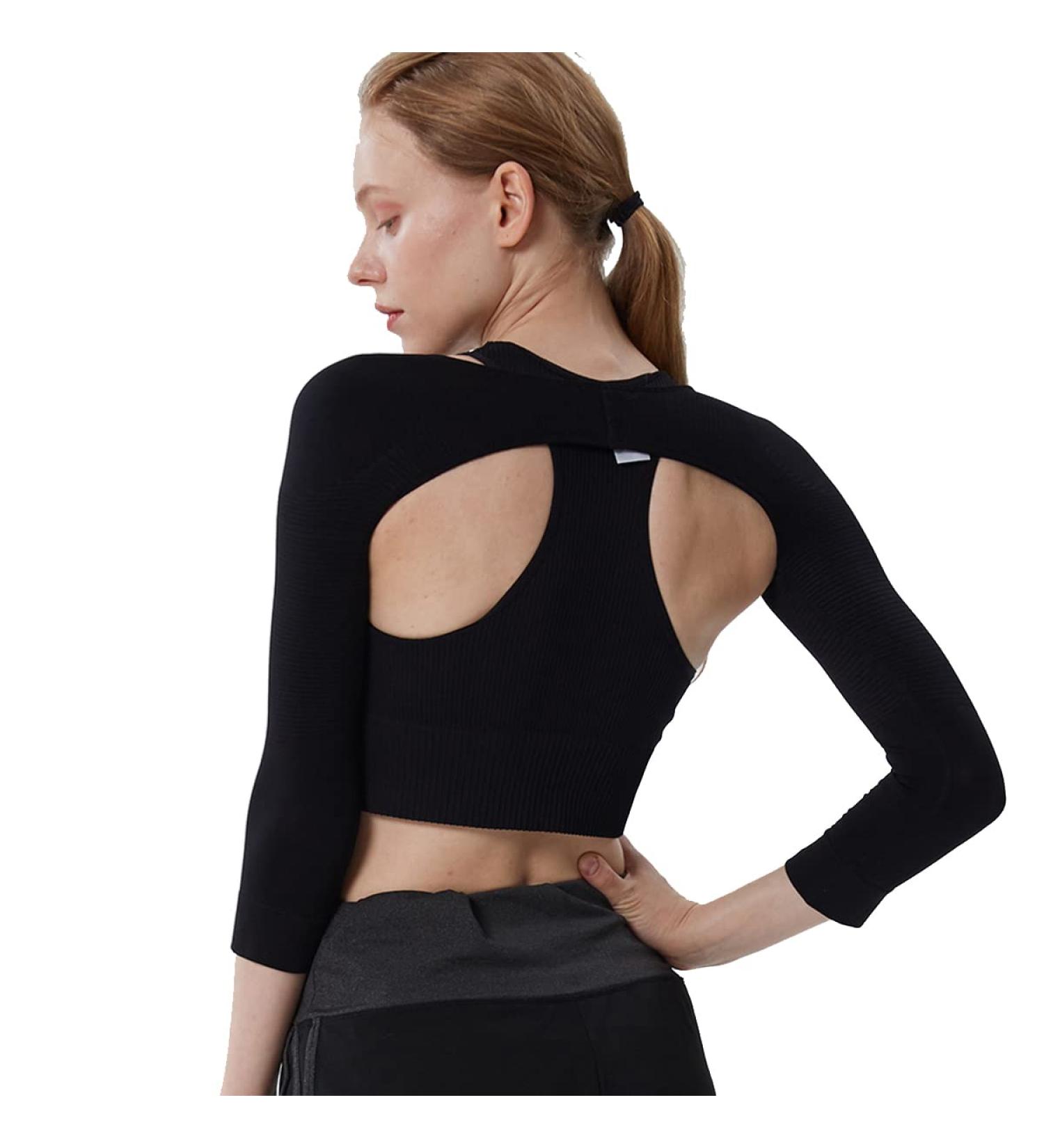 Shoulder Support Brace for Men & Women - Double Compression Sleeve for Tendinitis Relief - Breathable Sports Gear (Large Black - Buy Online on GoSupps.com