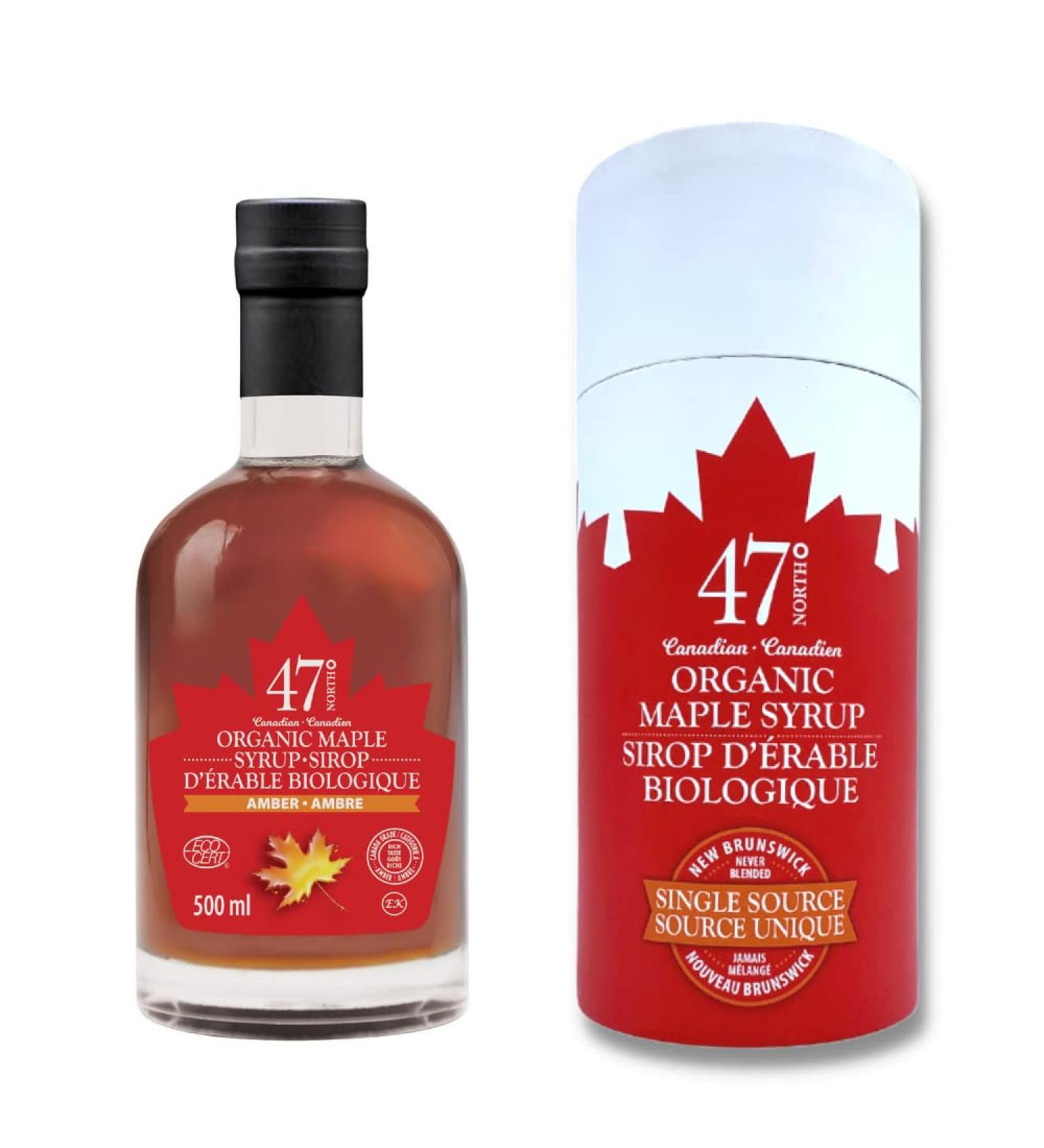 47 North Pure Real Organic Maple Syrup | 500ml Gift Box | Premium Grade A Amber Rich Taste and Velvety Smooth Texture | Perfect Canadian Gift for Holidays Christmas Birthdays - Buy Online on GoSupps.com