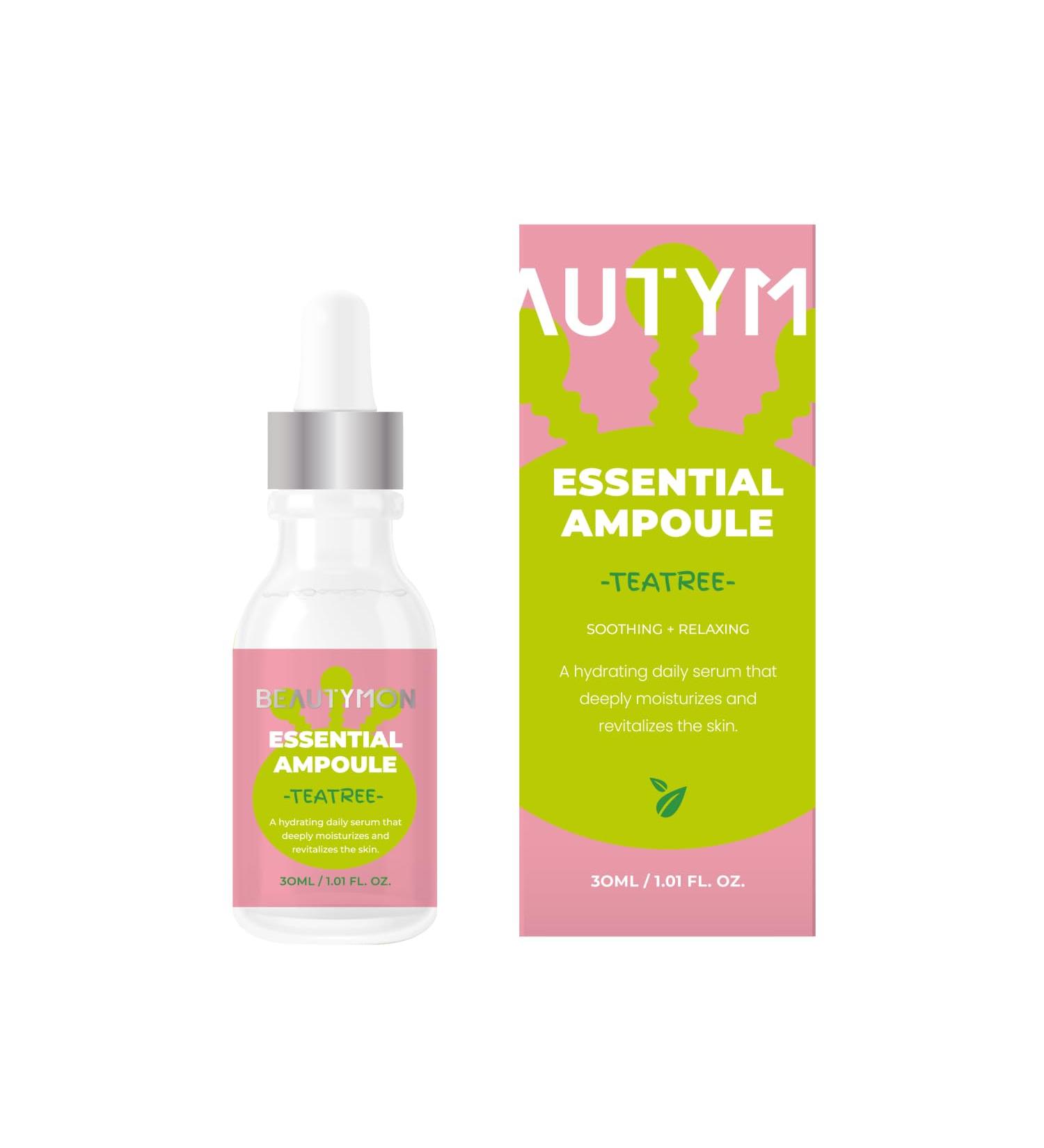 Essential Ampoule Facial Soothing Moisturizer | Korean Skin Care for Irritated & Uneven Skin Tone | 30ml Teatree - Buy Online on GoSupps.com