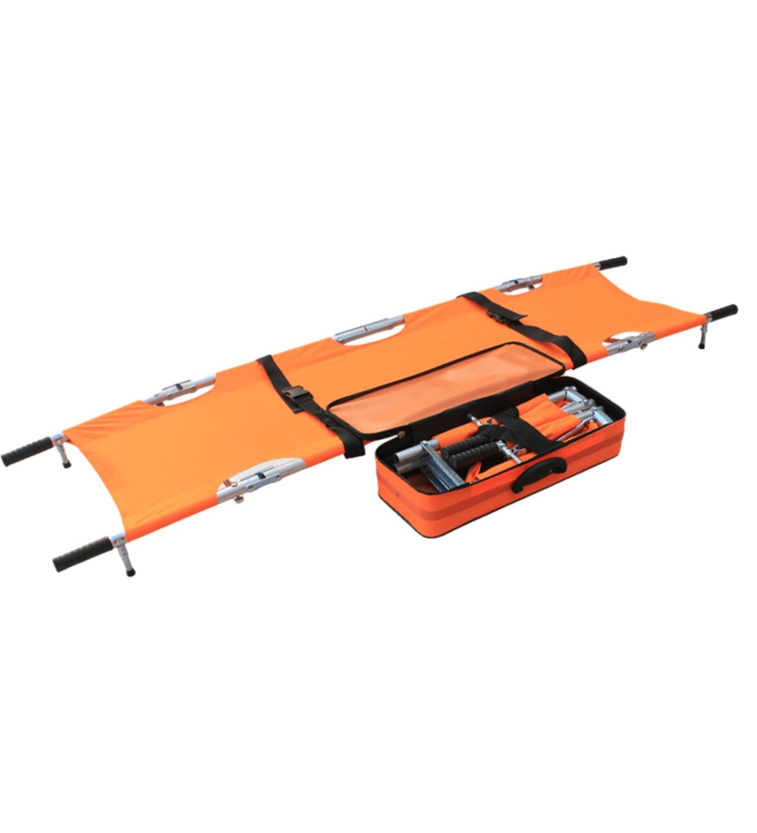 Folding Medical Stretcher Aluminum Alloy Stretcher with Handles First Aid Rescue Stretcher Lightweight Alloy Folding Stretcher and Carry Bag Orange - Buy Online on GoSupps.com