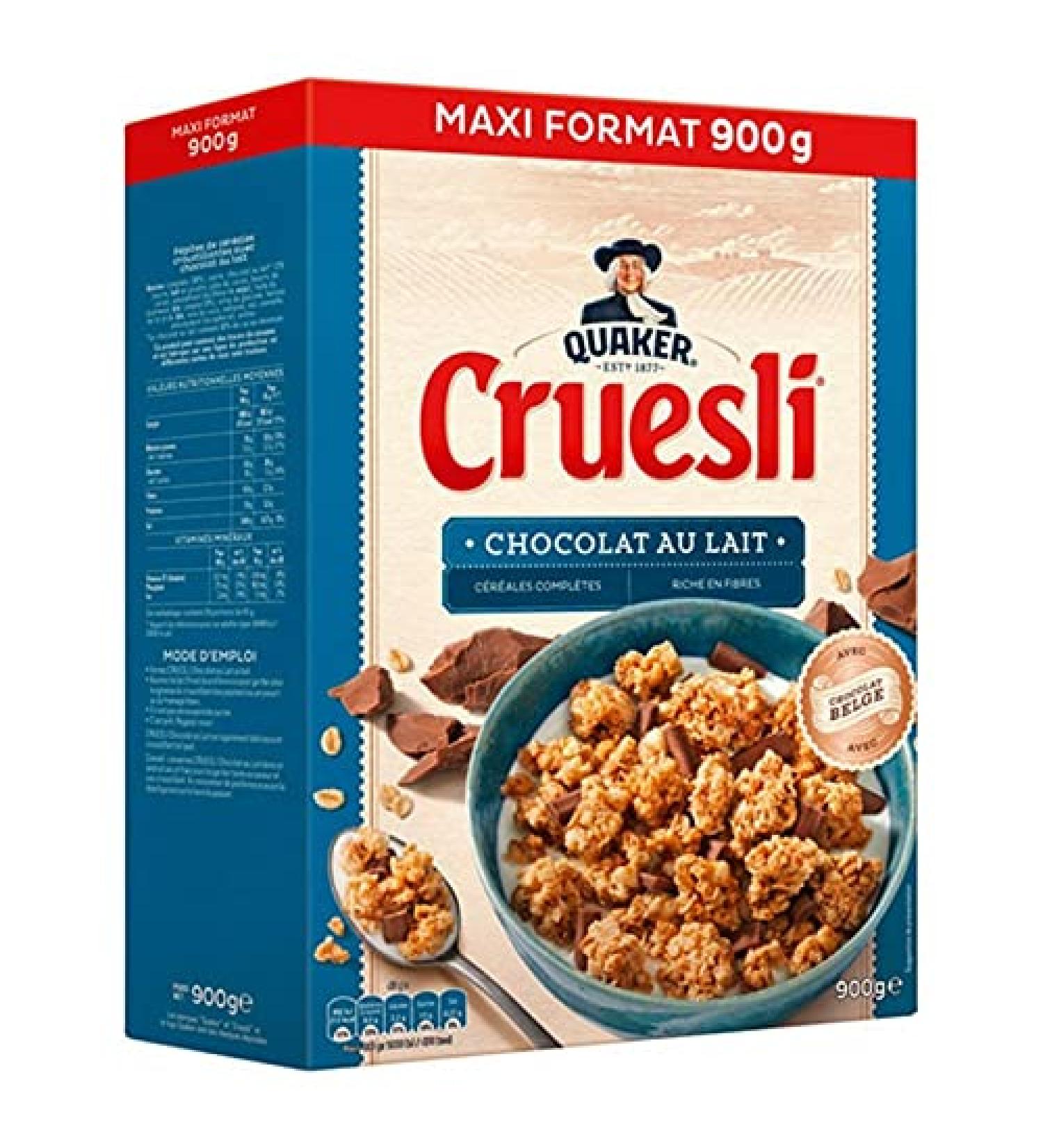 Quaker Cruesli Milk Chocolate Maxi Format 900g (pack of 4)