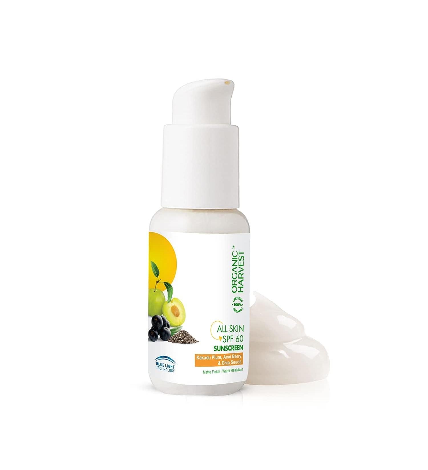 All Skin SPF 60 Sunscreen - Kakadu Plum Acai Berry & Chia Seeds | 100% Organic for Dry & Oily Skin | 50gm - International Shipping Available - Buy Online on GoSupps.com