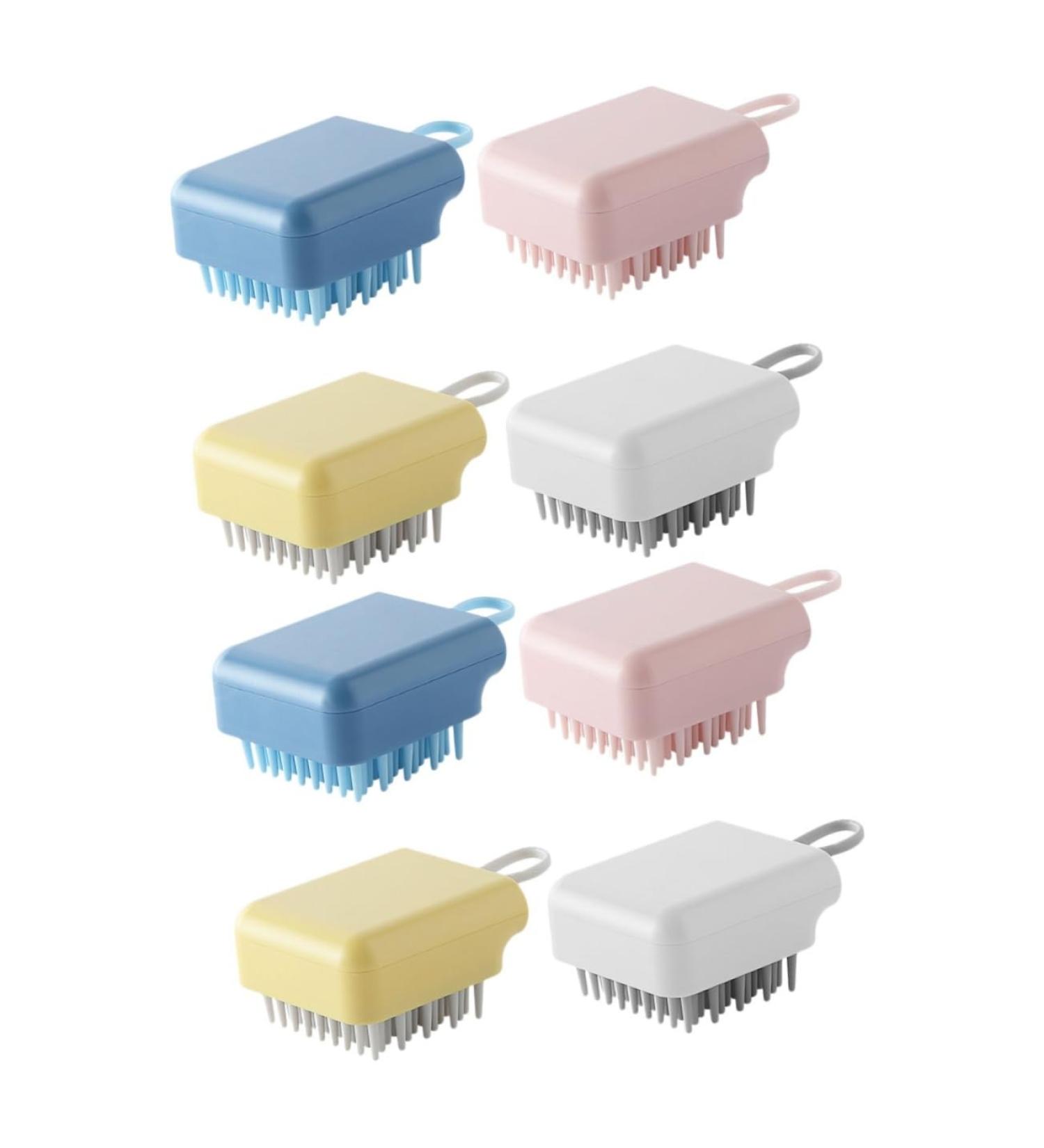 TOVINANNA 8 STK Massage Shampoo Brush Set - Baby Comb Shower Brush & Scalp Scrubber for Body & Hair Care - Multifunction Pebble Gel Massage Tool - Buy Online on GoSupps.com