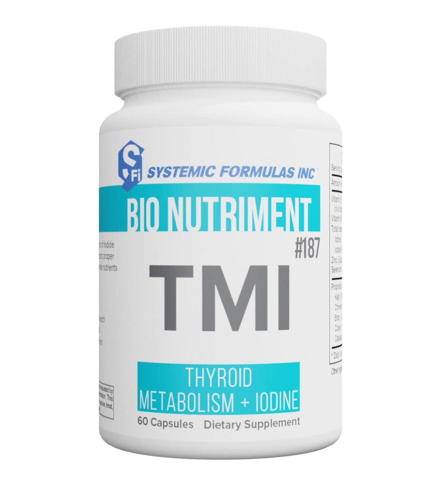 Systemic Formulas Bio Nutriment TMI Thyroid Metabolism + Iodine 60 Capsule #187 - Iodine Supplement for Thyroid Support in Women and Men - Kelp Iodine Pills - Buy Online on GoSupps.com