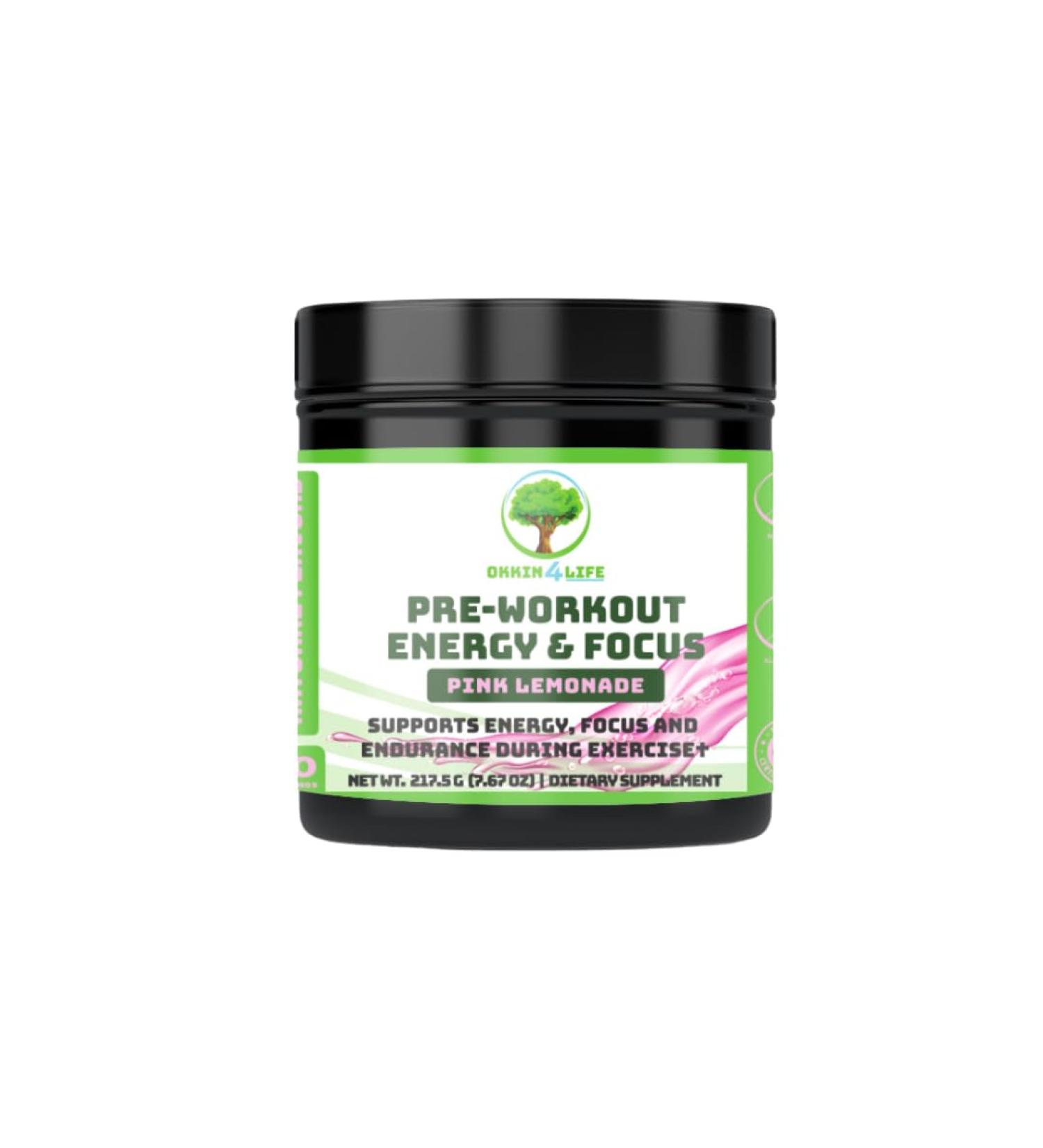 Pre-Workout Energy & Focus Pink Lemonade Flavored - Men & Women - Supports Muscle Growth Increases Endurance Improves Stamina - Focus Matrix - Vitamin B12- Caffeine 200mg (Pink Lemonade) - Buy Online on GoSupps.com