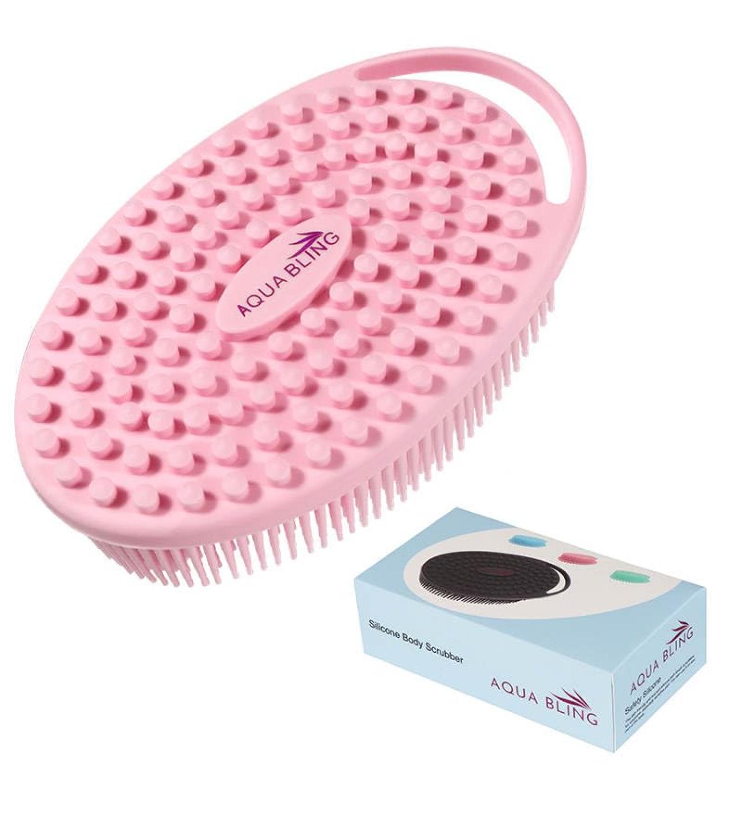 Best Silicone Body Scrubber | Premium Pink Silicone Loofah for Gentle Exfoliation & Skin Care - Buy Online on GoSupps.com