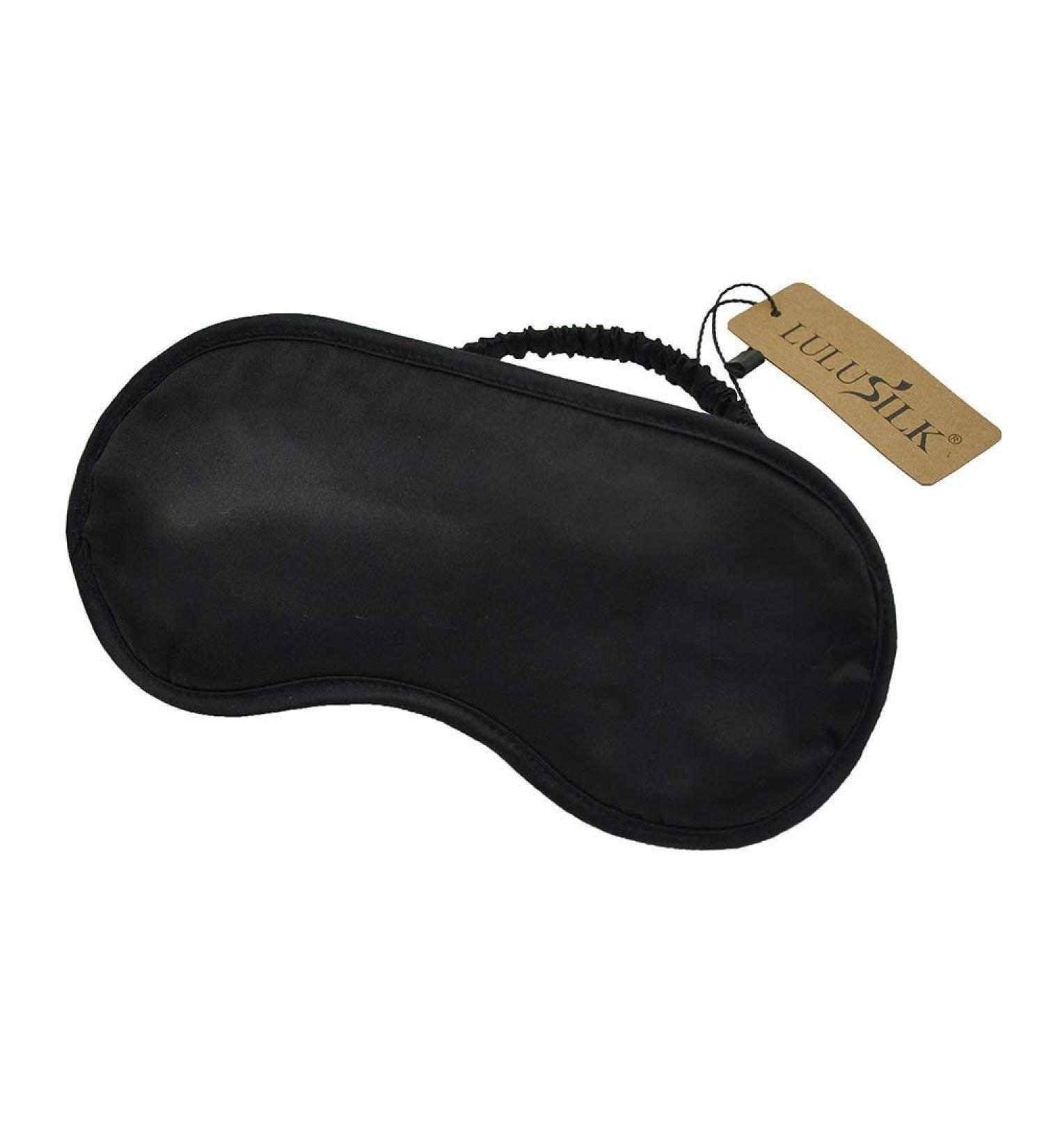 Lulusilk Luxury 100% Pure Mulberry Silk Eye Mask | Breathable Black Sleeping Mask for Travel | Comfortable Sleep Glasses - Buy Online on GoSupps.com