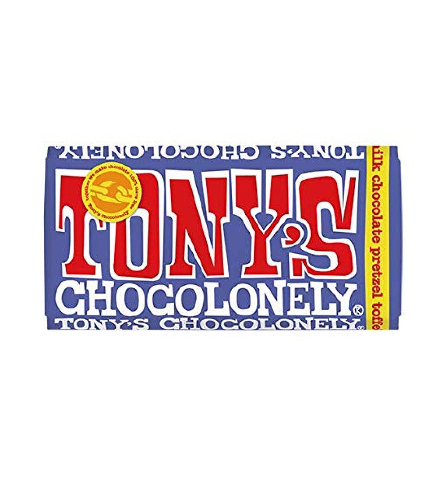 Tony's Chocolonely Tony's Chocolonely Dark Milk Chocolate Bar with Pretzel and Caramel 180g 4