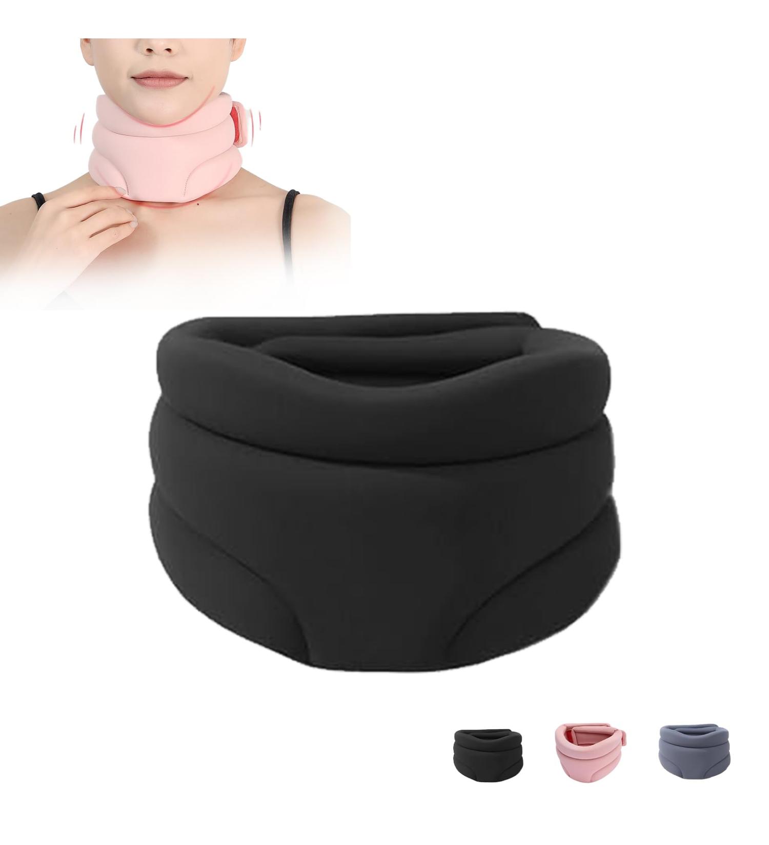 Neck Tension Reliever Neck Brace for Neck Pain and Support Soft Cervical Collars for Sleeping Support Neck Brace for Anti snoring and Neck Pain Support (Black) - Buy Online on GoSupps.com