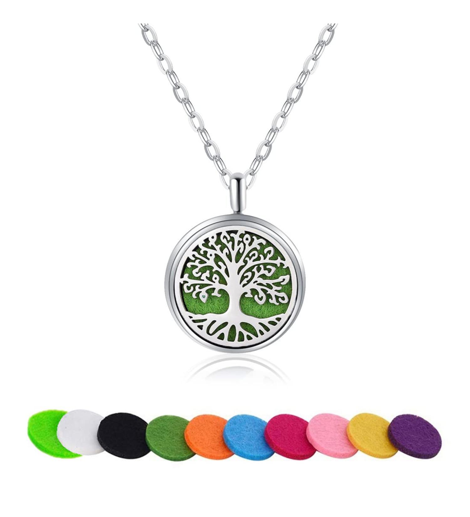 Aromatherapy Necklace Diffuser | Silver-Plated Tree of Life | Essential Oil Diffuser for Women | Perfect Gift for Mother & Girlfriend - Buy Online on GoSupps.com