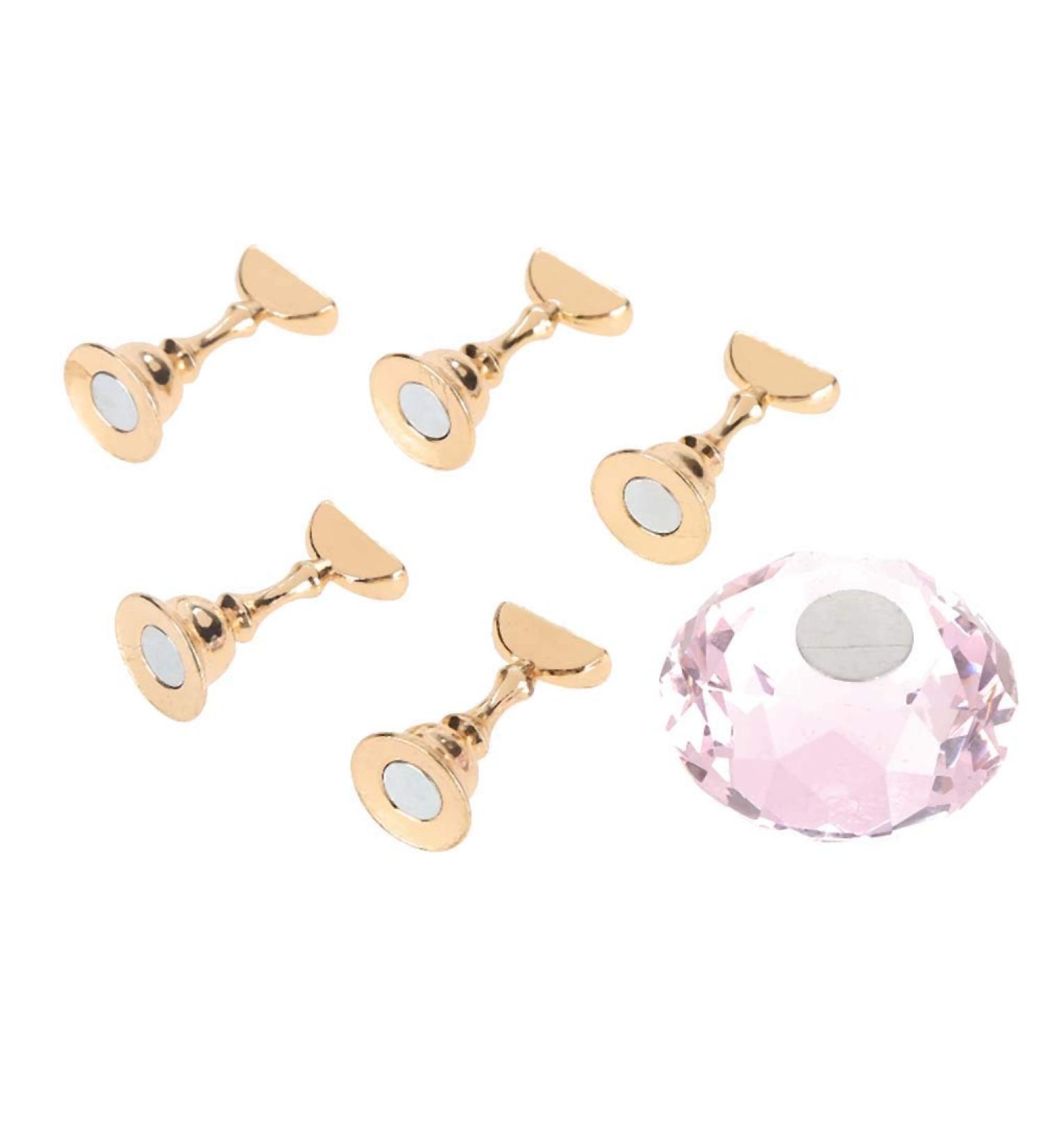 Magnetic Nail Holder Stand - 3 Colors Oval Crystal & Alloy Bracket for Nail Art & Crafts | Manicure Essentials - Buy Online on GoSupps.com