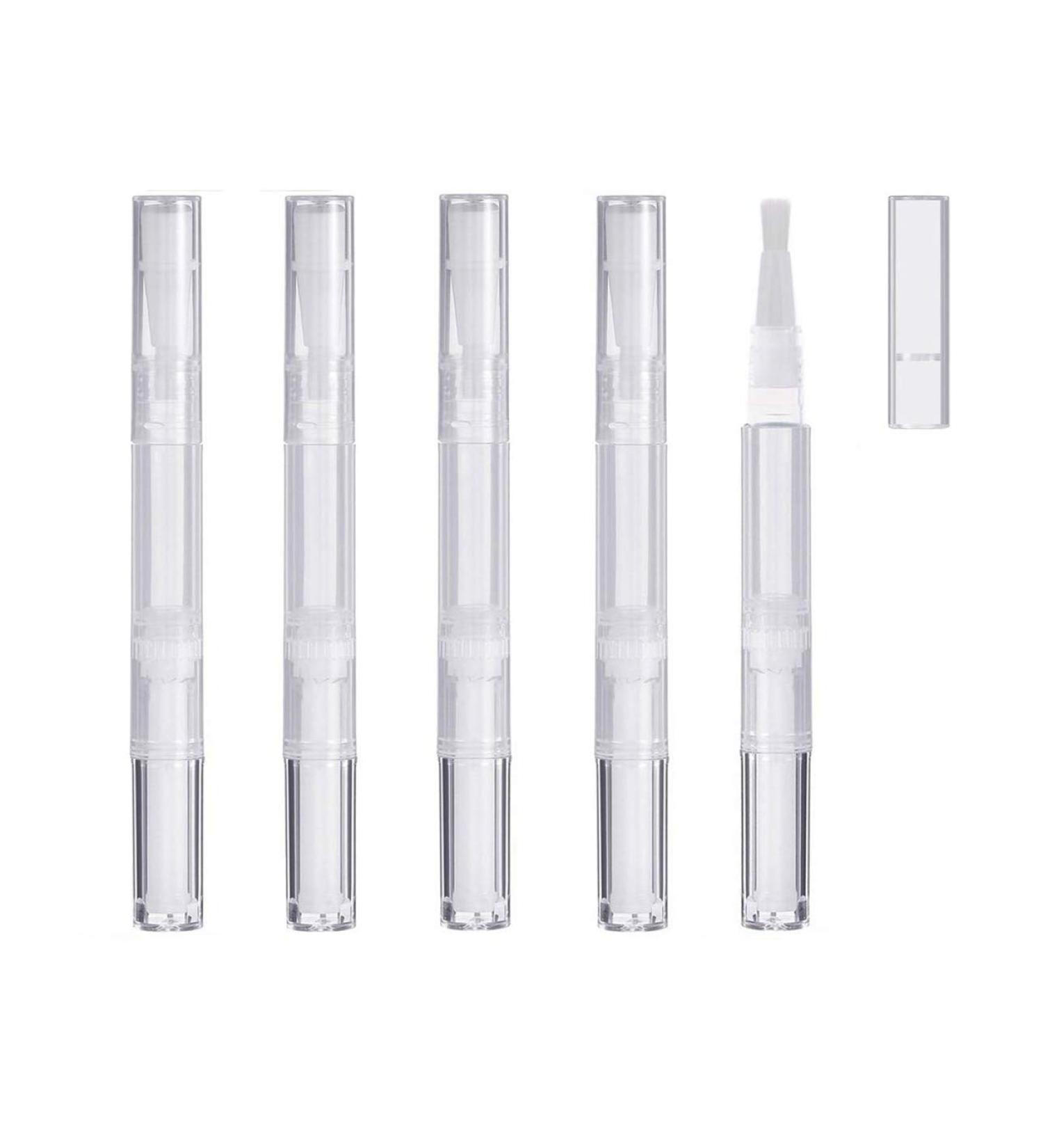 Islmlisa 3ml Transparent Twist Pens - Set of 5 | Empty Nail Oil, Lip Gloss Container Applicators | Brush Tip, Growth Liquid Tube - Buy Online on GoSupps.com