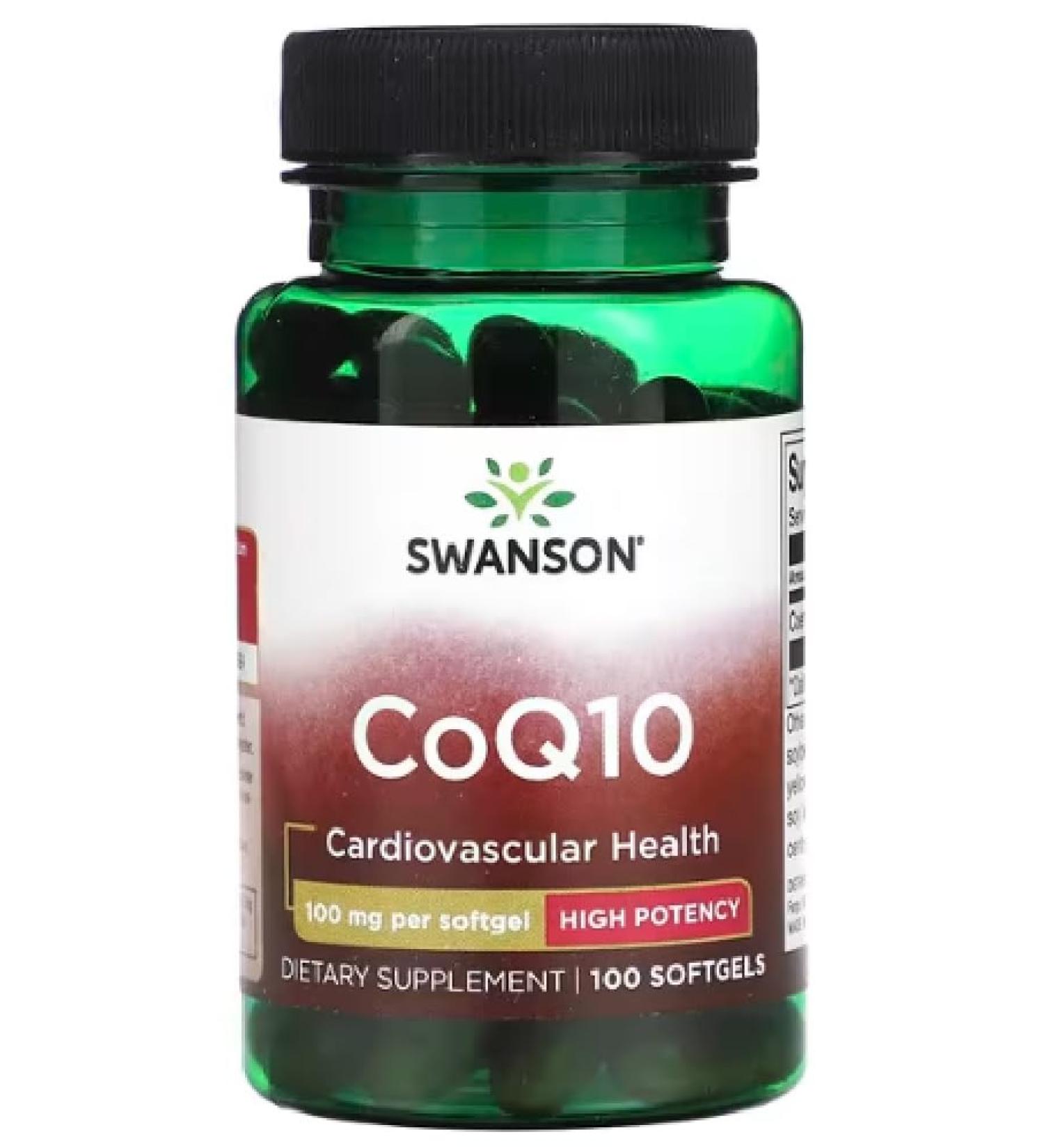 Swanson CoQ10 Coenzyme Q10 | High Quality Supplement for Energy & Wellness - 100 Capsules