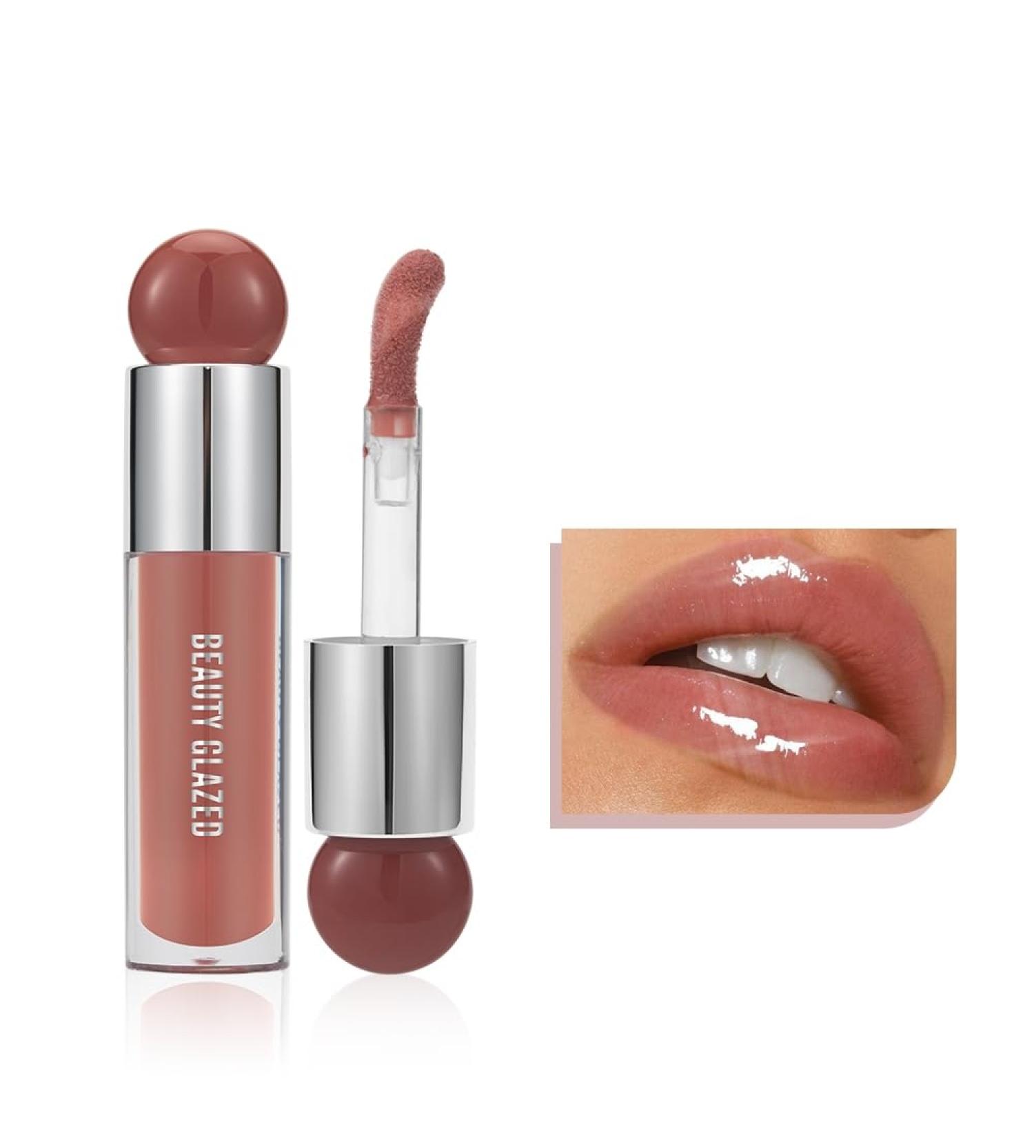 Big Brush Head Lip Gloss Moisturizing & Nourishing Lip Oil Non-Sticky Long Lasting Jelly Liquid Lipsticks Lip Tint Lip Glaze Makeup Gift for Women (# 107) - Buy Online on GoSupps.com