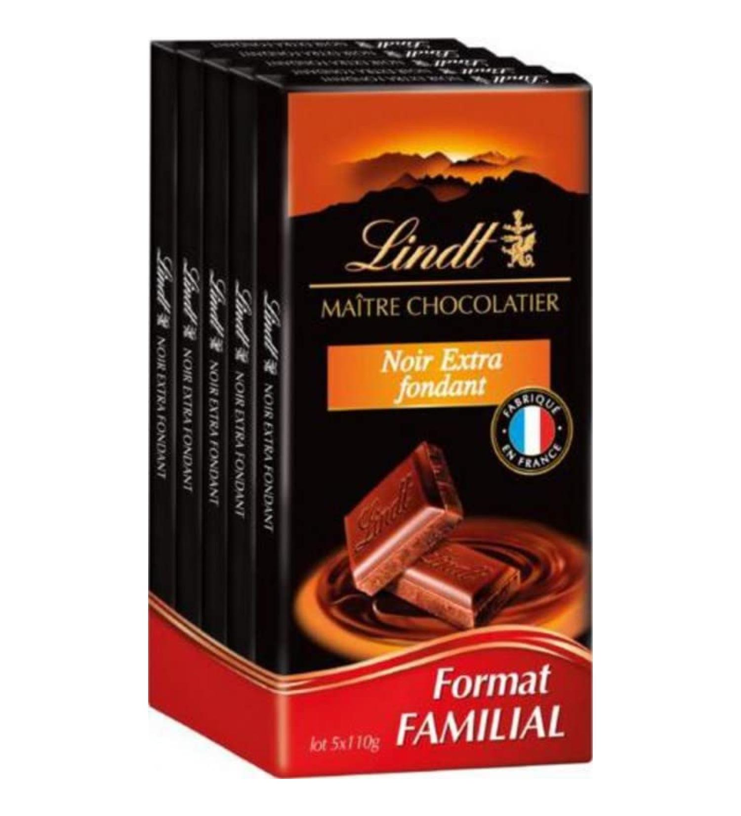 Lindt Extra Dark Chocolate - 5 x 110g bars