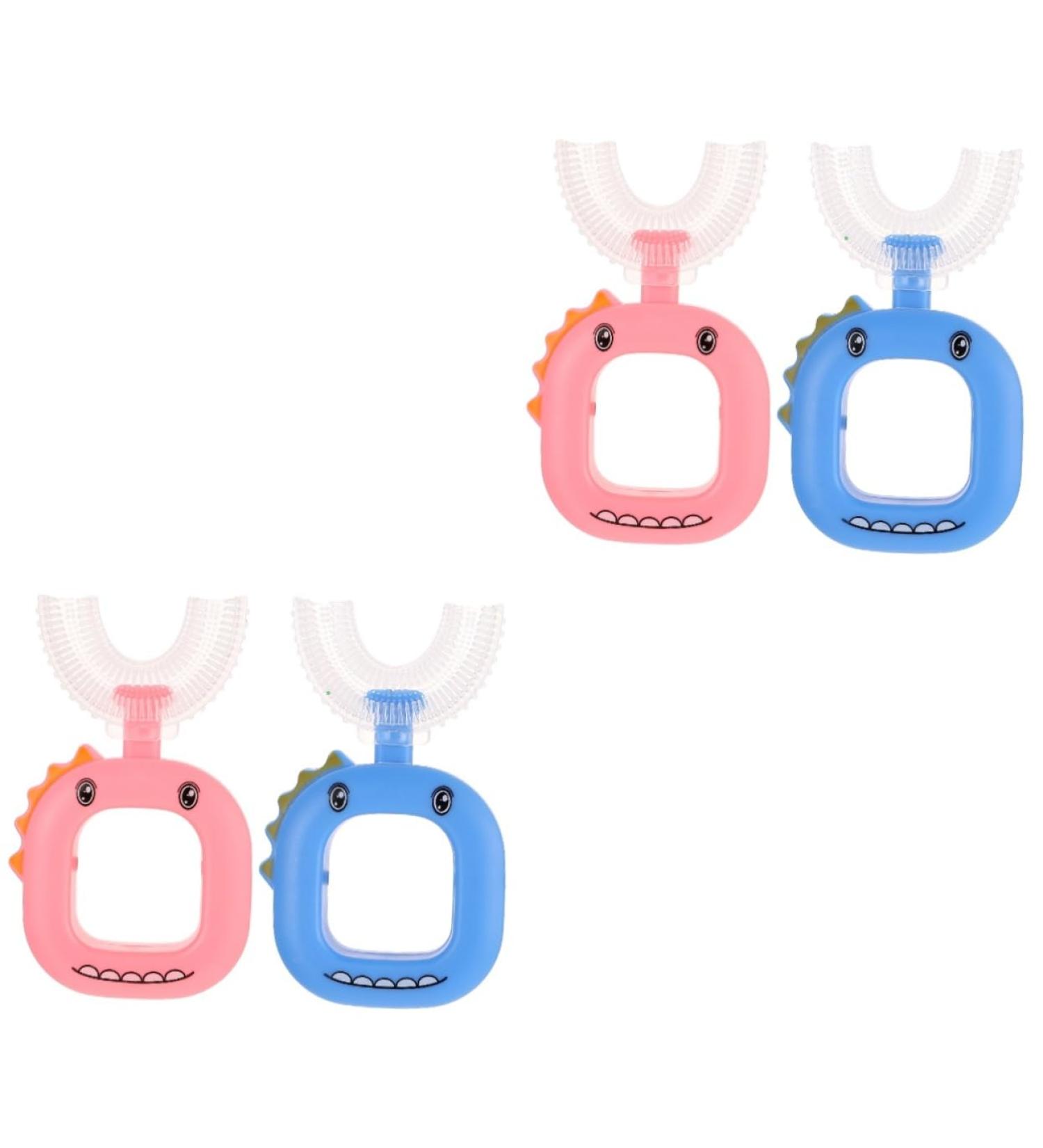 Clispeed 4-Piece U-Shaped Manual Toothbrush Set for Children | Portable & Easy Clean Kids' Toothbrushes - Ideal for Home Use - Buy Online on GoSupps.com