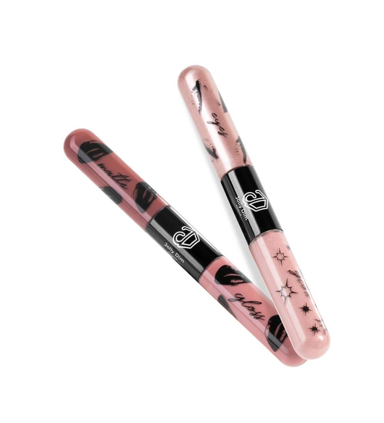 Shop Jolly Dim by Inglot - Eyes & Lips Makeup Set | Coral Gold Eyes & Glow Duo | Rose Gold & Matt/Shiny Lip Duo - Perfect for On-the-Go | International Shipping Available - Buy Online on GoSupps.com