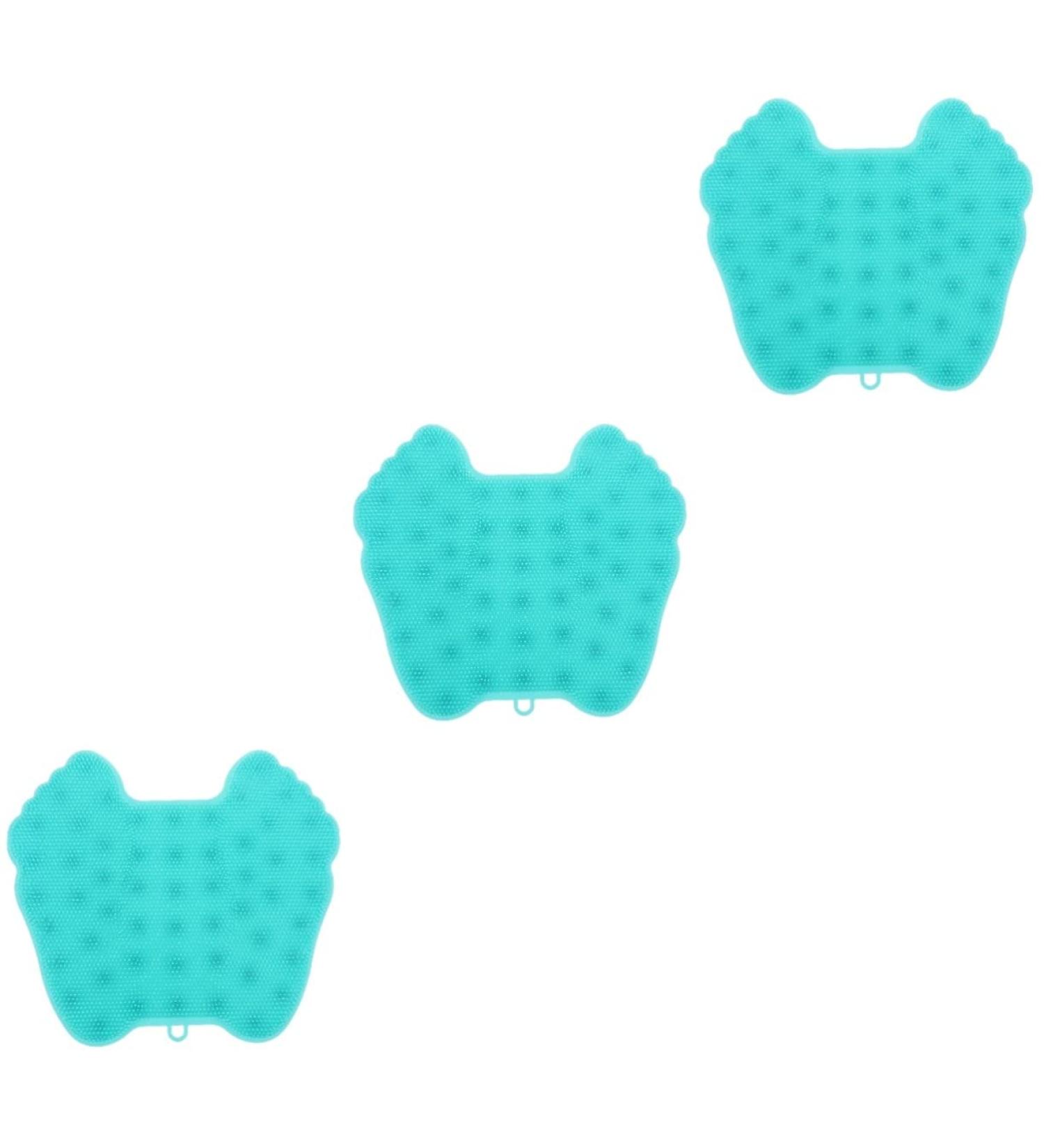 Minkissy 3-Pack Silicone Foot Brush - Slipproof Shower Scrubber & Massage Pads for Back Foot Cleaner - 34x30cm - Blue Foot Care Solution - Buy Online on GoSupps.com