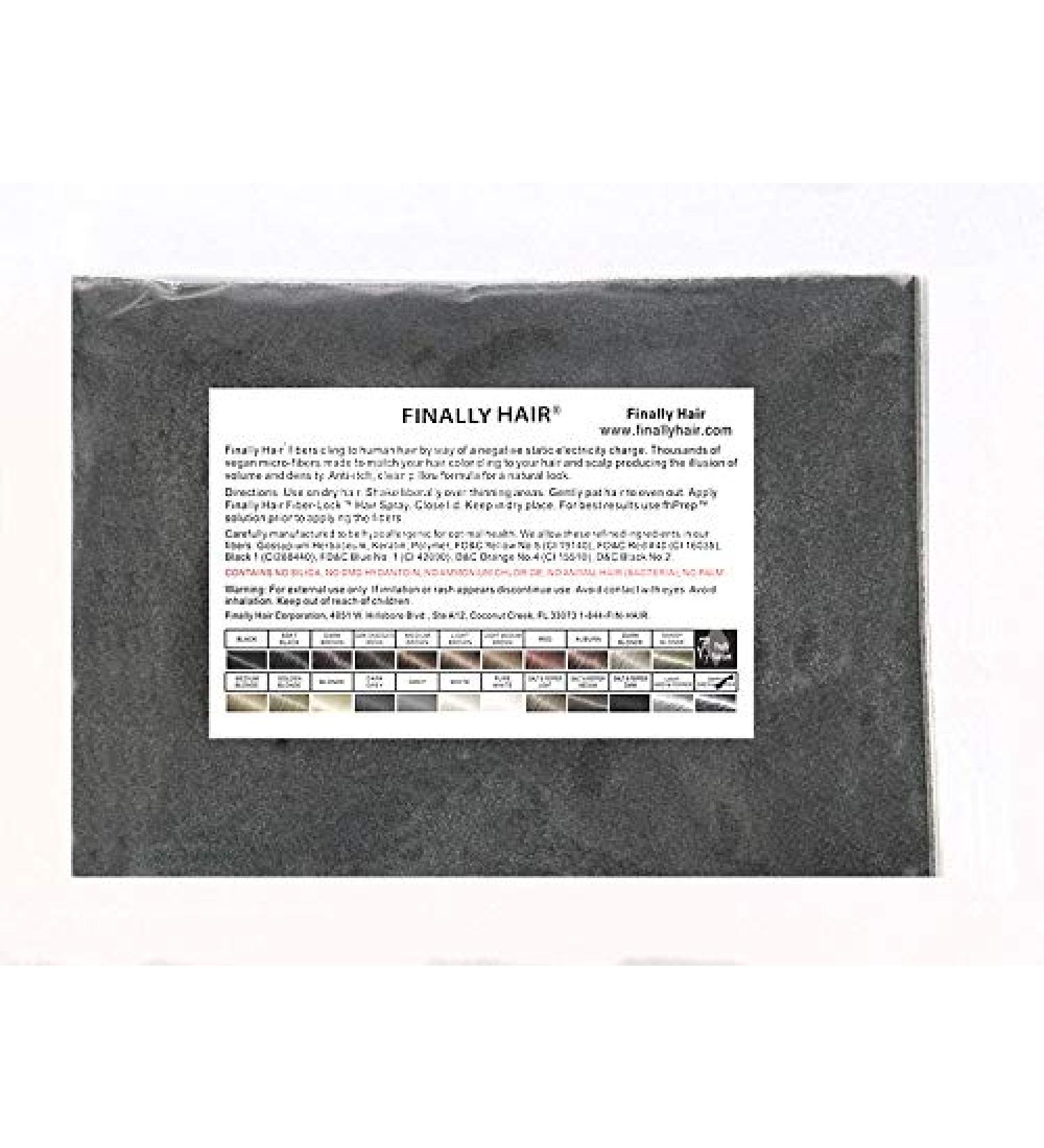 Finally Hair Keratin Hair Building Fibers - 25 Gram 25g 25 g gr gram 25gram Refill (Grey & Pepper Dark) - Buy Online on GoSupps.com