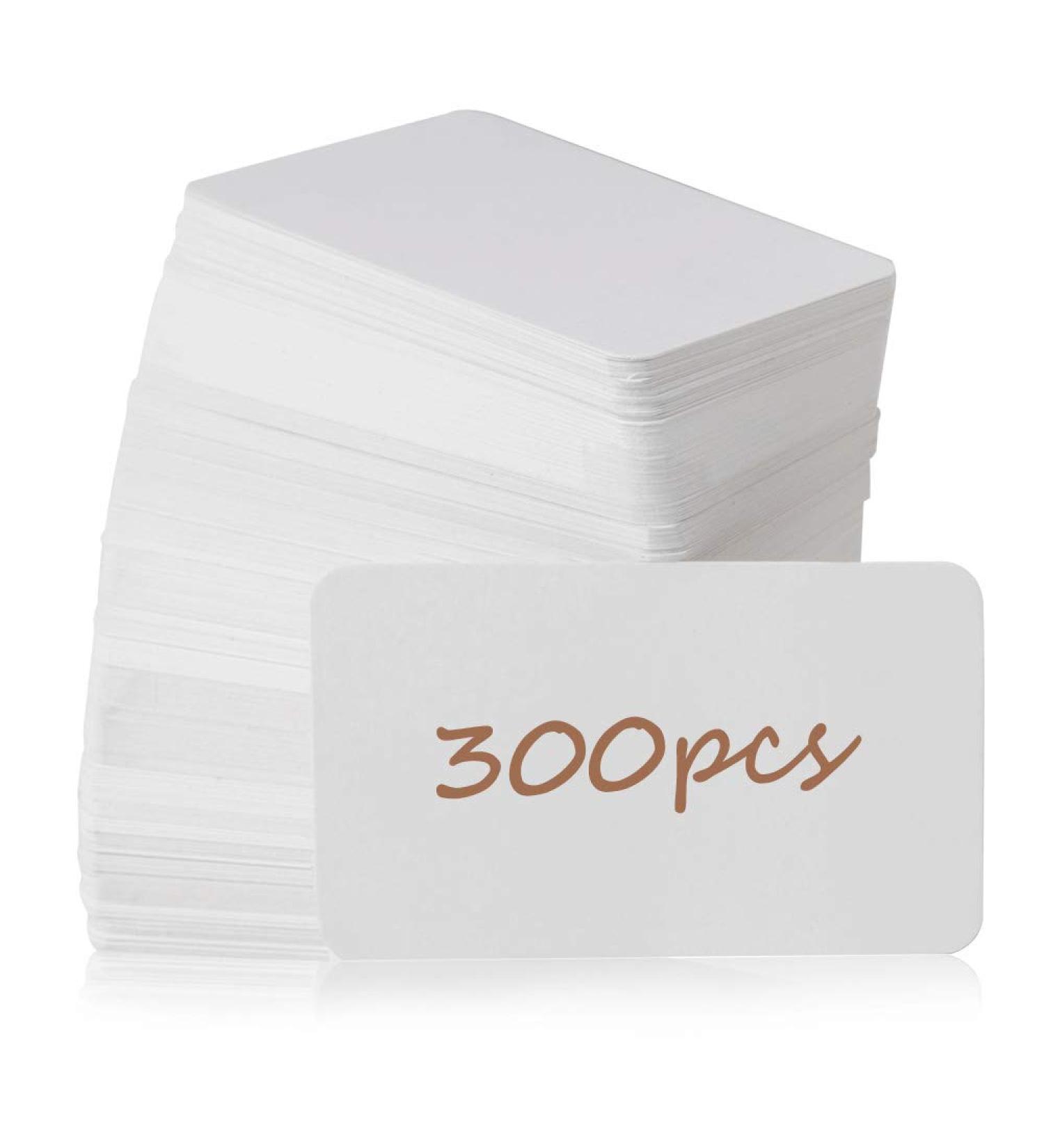 Primbeeks 300pcs Blank Business Cards  Premium Blank White Cards  3.5" x 2.2" Small Blank Cards  Blank Cardstock Cards  Small Note Cards  white blank cards  white business cards  kraft paper cards White 300 - Buy Online on GoSupps.com