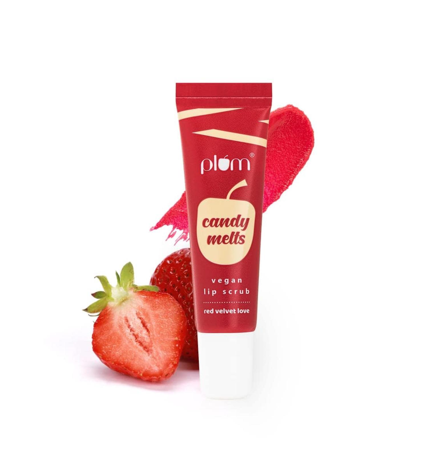 Candy Melts Vegan Lip Scrub - Red Velvet Love | 100% Vegan & Plant-Based | 12g - Heal Chapped Lips - Buy Online on GoSupps.com