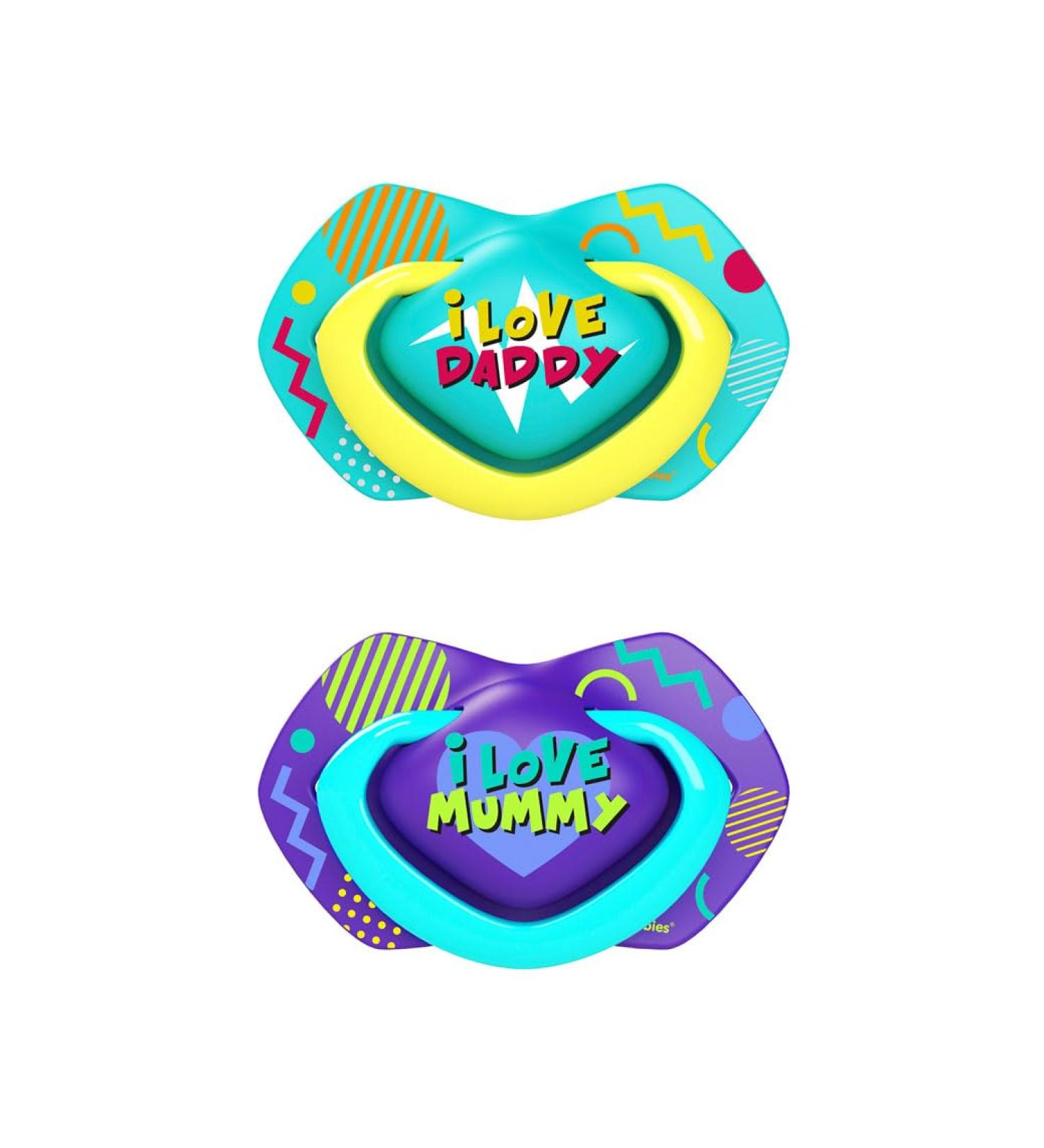 Canpol Babies Silicone Pacifiers - 2 Pack (6-18 Months) | Neon Love Boy - Safe & Soft Baby Soothers - Buy Online on GoSupps.com
