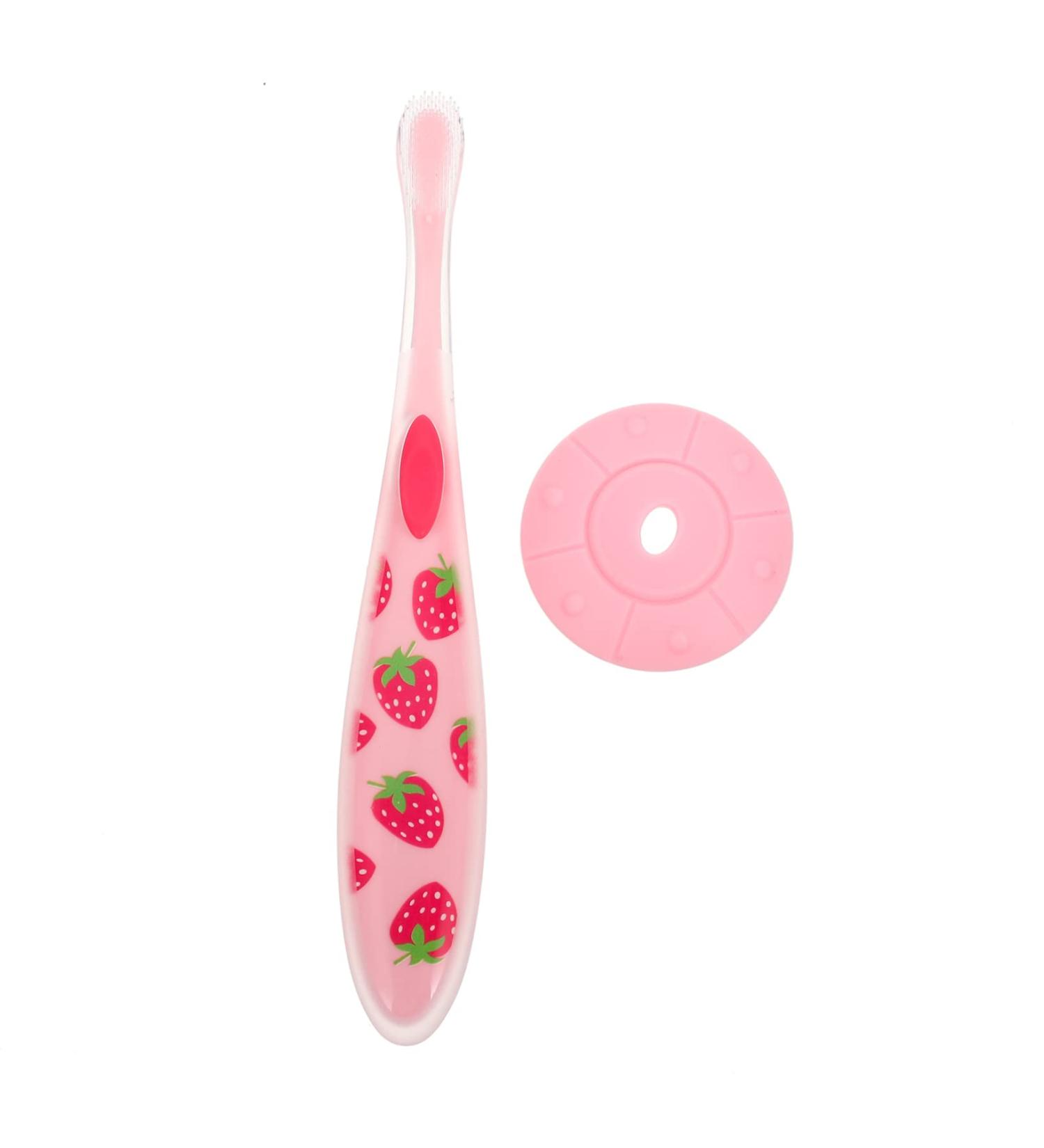Gatuida 4-Piece Baby Toothbrush Accessories | Travel Toys for Babies | Silicone Baby Care Set in Food-Grade Pink - Perfect for Cleaning & Care - Buy Online on GoSupps.com