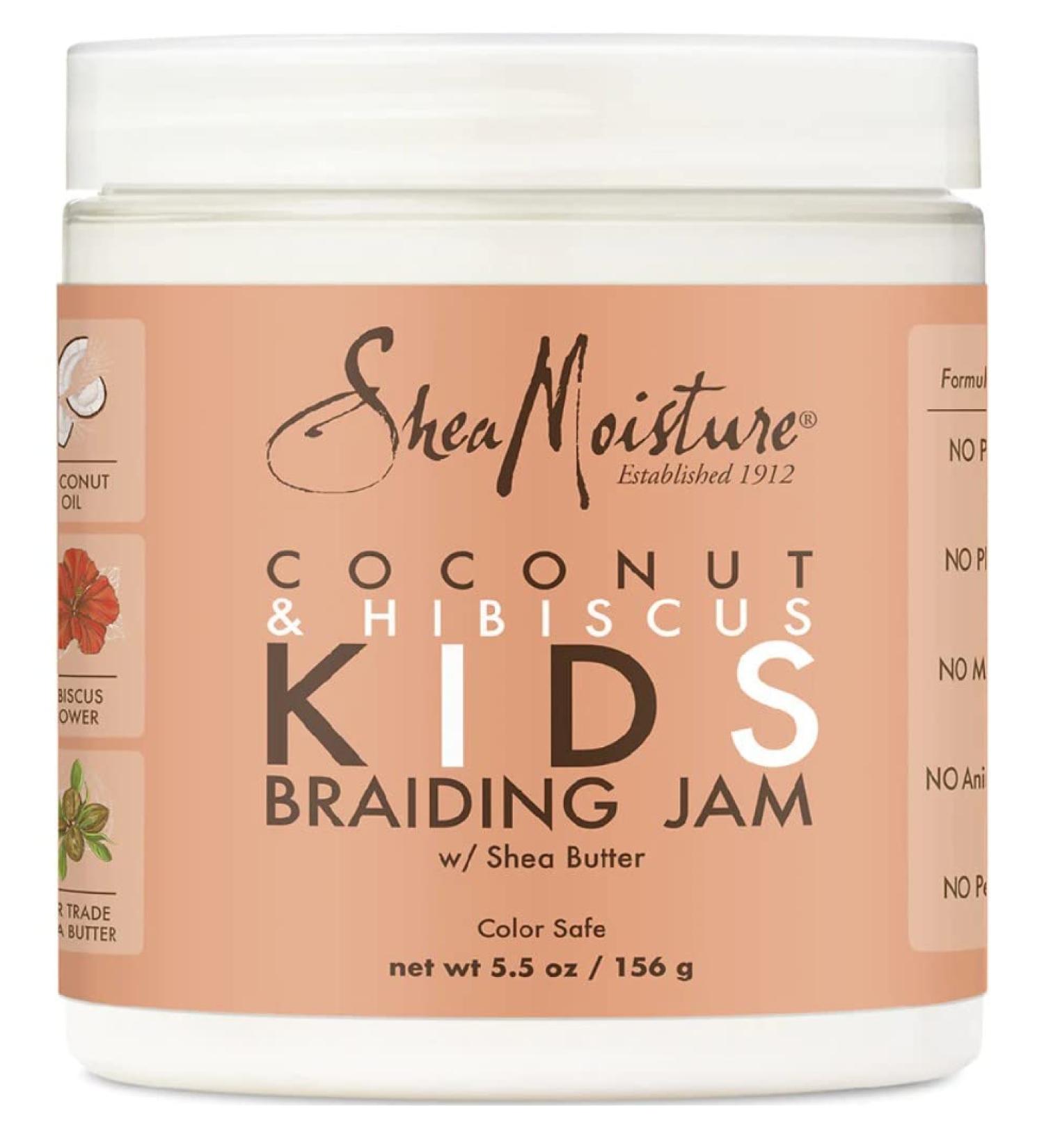 SheaMoisture Kids Braiding Jam Coconut & Hibiscus 5.5oz - Style Hair with Natural Ingredients - Buy Online on GoSupps.com