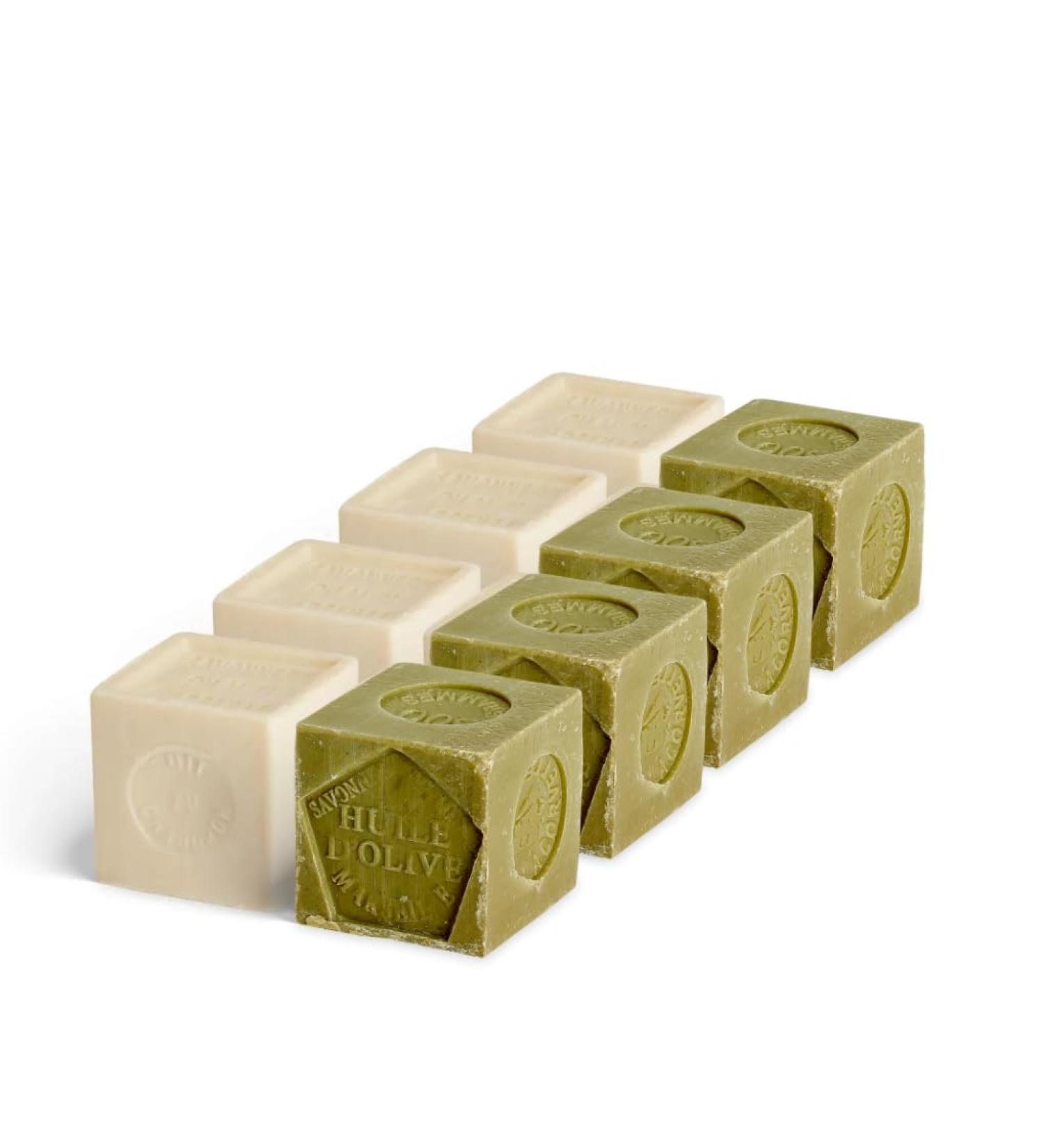 La Corvette Cubes de Savon de Marseille OLIVE et EXTRA PUR Lot 8x300g Sans emballage - V ritable Savon de Marseille cuit au chaudron