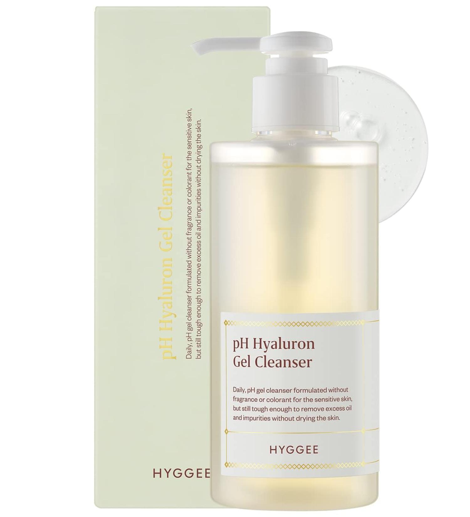 HYGGEE pH Hyaluron Gel Cleanser - Hyaluronic Acid Hydrating Face Wash - pH Balancing Formula for All Skin Types - Hypoallergenic Mild Makeup Cleansing Gel (6.76 fl.oz.) 1 Count (Pack of 1) - Buy Online on GoSupps.com