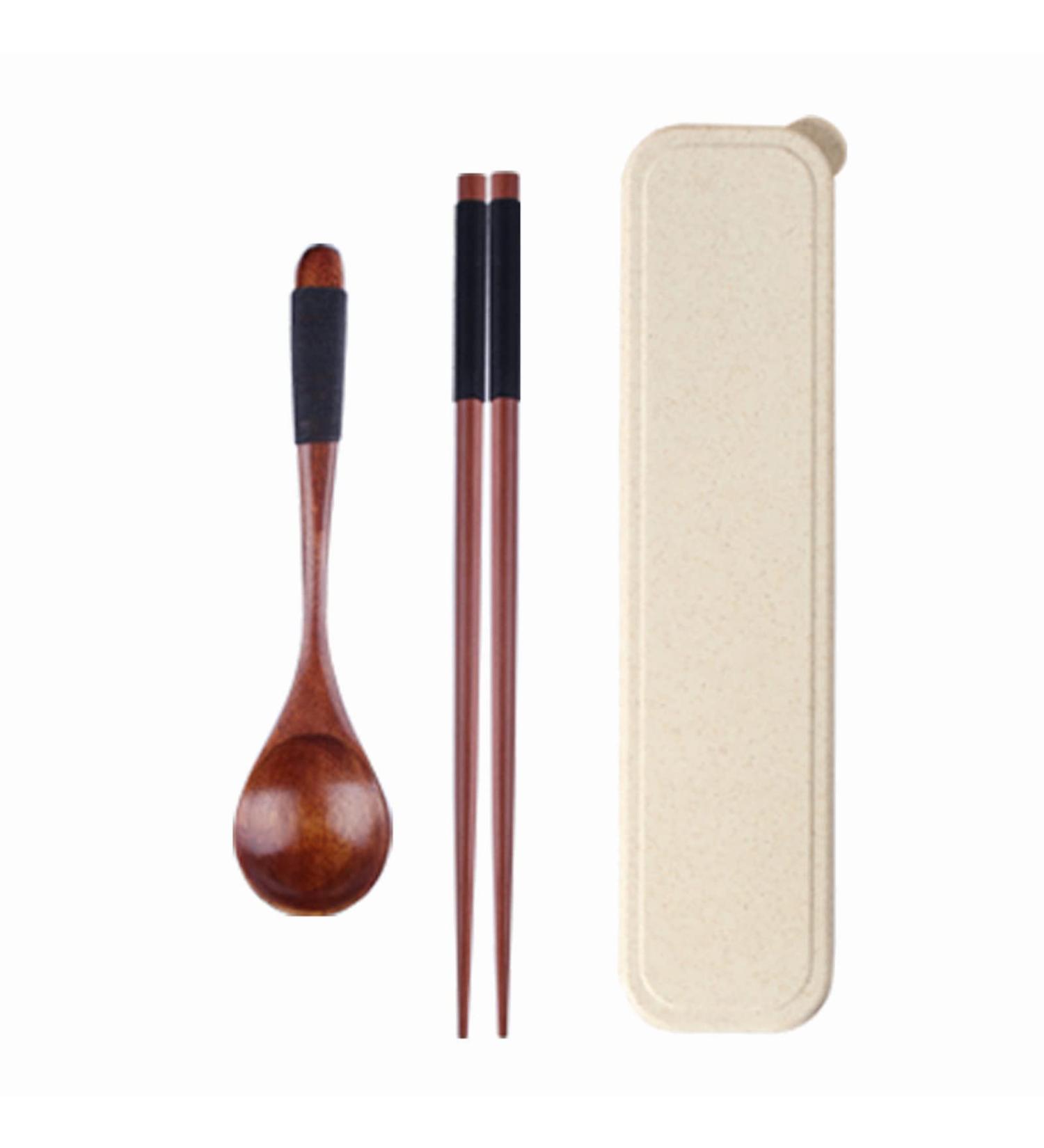 Exquisite Chopsticks Wooden Chopsticks Spoon Set Portable Chopsticks Spoon Set Japanese Style Tableware Set for Camping Picnic Office Or Home (Color : H Size : 3 pcs Set) 3 pcs set H - Buy Online on GoSupps.com