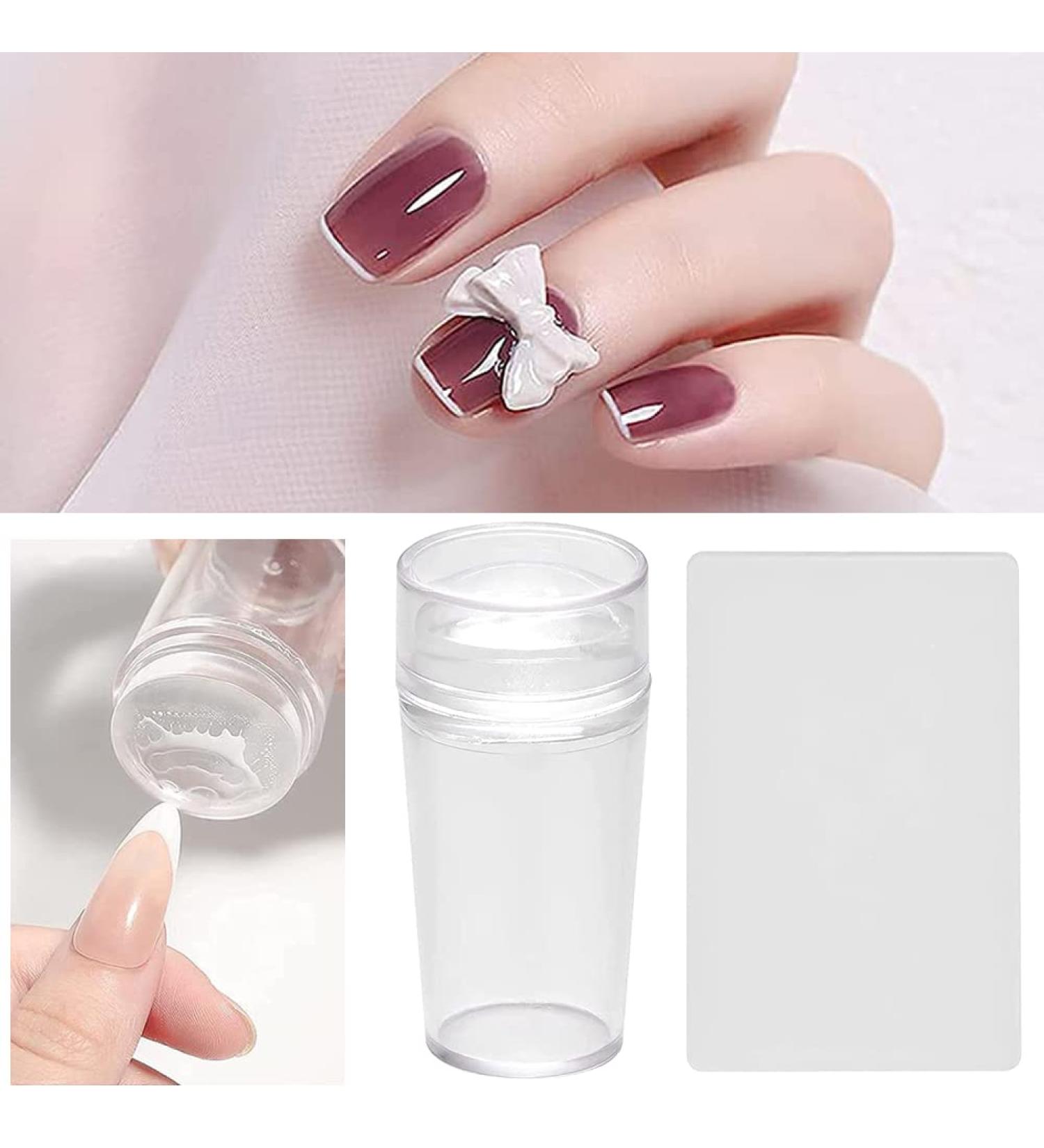 Nail Art Stamper Set - Fluorescent Silicone Nail Stamping Kit with Scraper for DIY Manicure | International Shipping - Buy Online on GoSupps.com