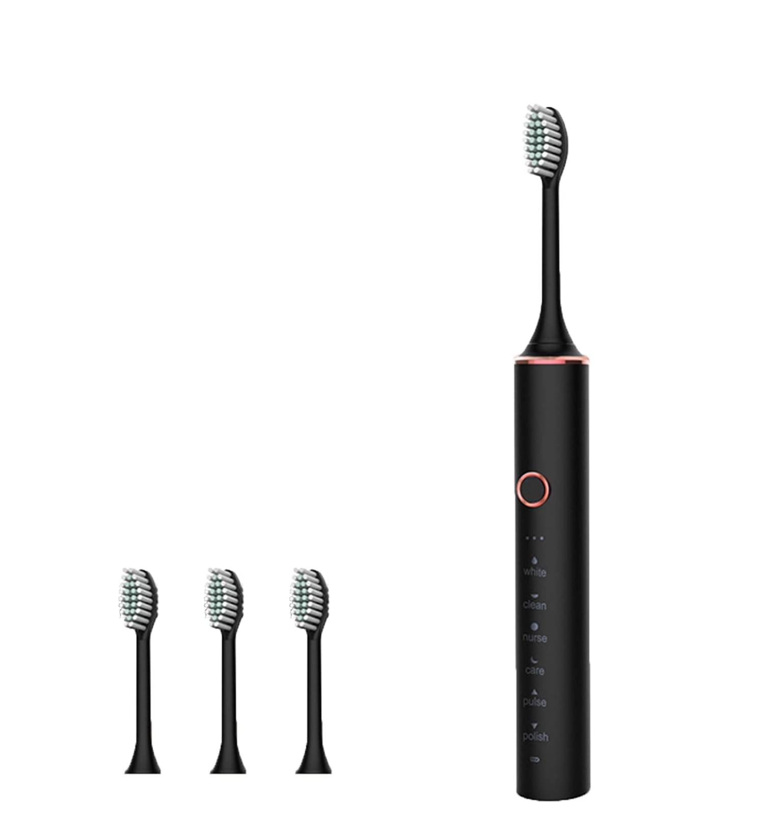 ELEWealth Sonic Electric Toothbrush - 18 Gear, 6 Modes, 2-Minute Timer, IPX7 Waterproof, USB Charging - Black - Buy Online on GoSupps.com