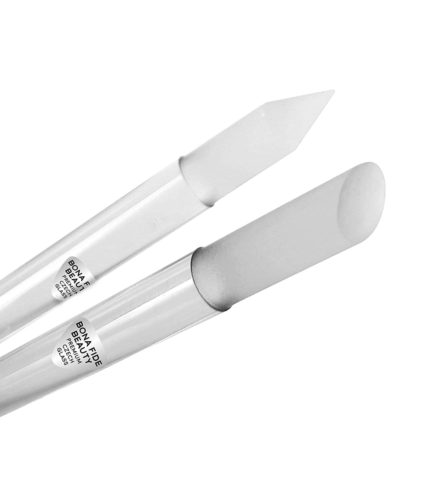 Bona Fide Beauty Glass Cuticle Pusher - Premium Czech Dual Ended Manicure Stick - Buy Online on GoSupps.com