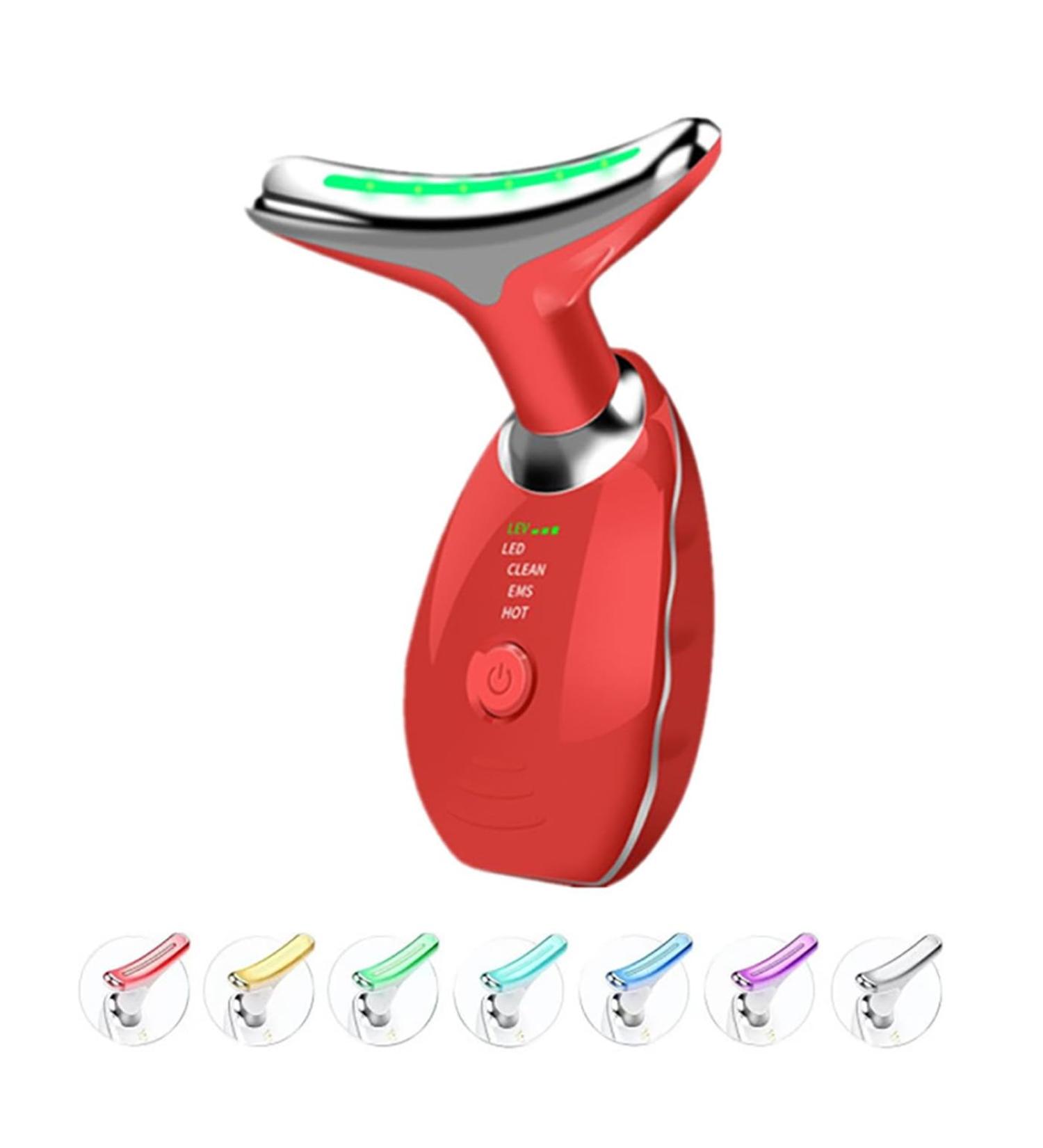 Nadove Micro-Glow Facial Nadove Micro Glow Face Sculptor Micro Glow Facial Machine Microcurrent Multifunctional Facial Massager Double Chin Eliminator (Red) - Buy Online on GoSupps.com