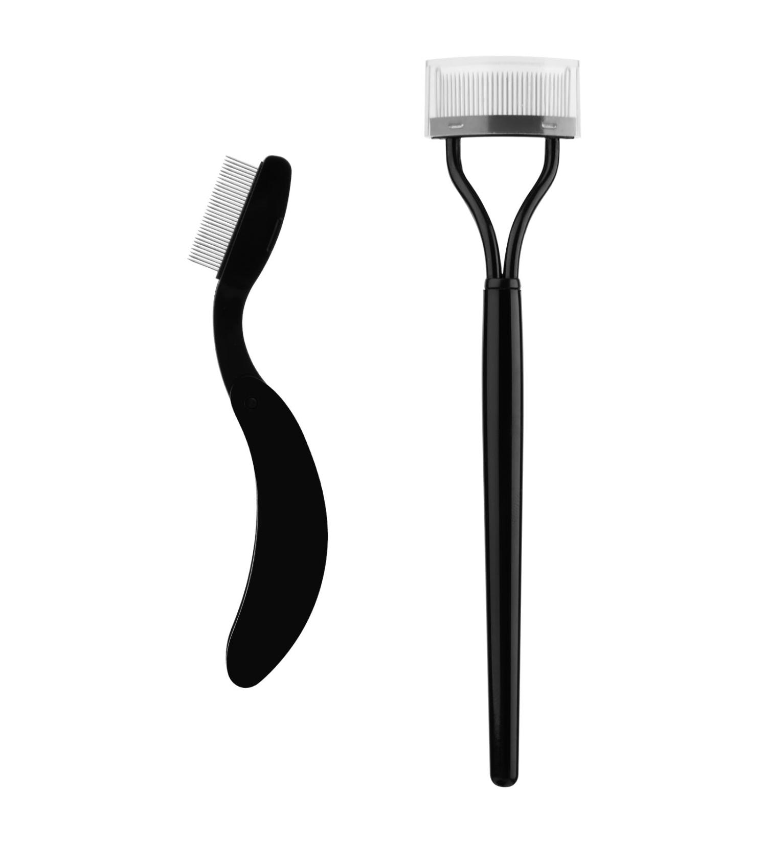 Beautyflier Eyelash Separator Comb - 2 Pack Foldable Metal Mascara Applicator with Cover for Perfect Lash Lift & Separation - Ideal for Eyebrow Waxing - Black - Buy Online on GoSupps.com