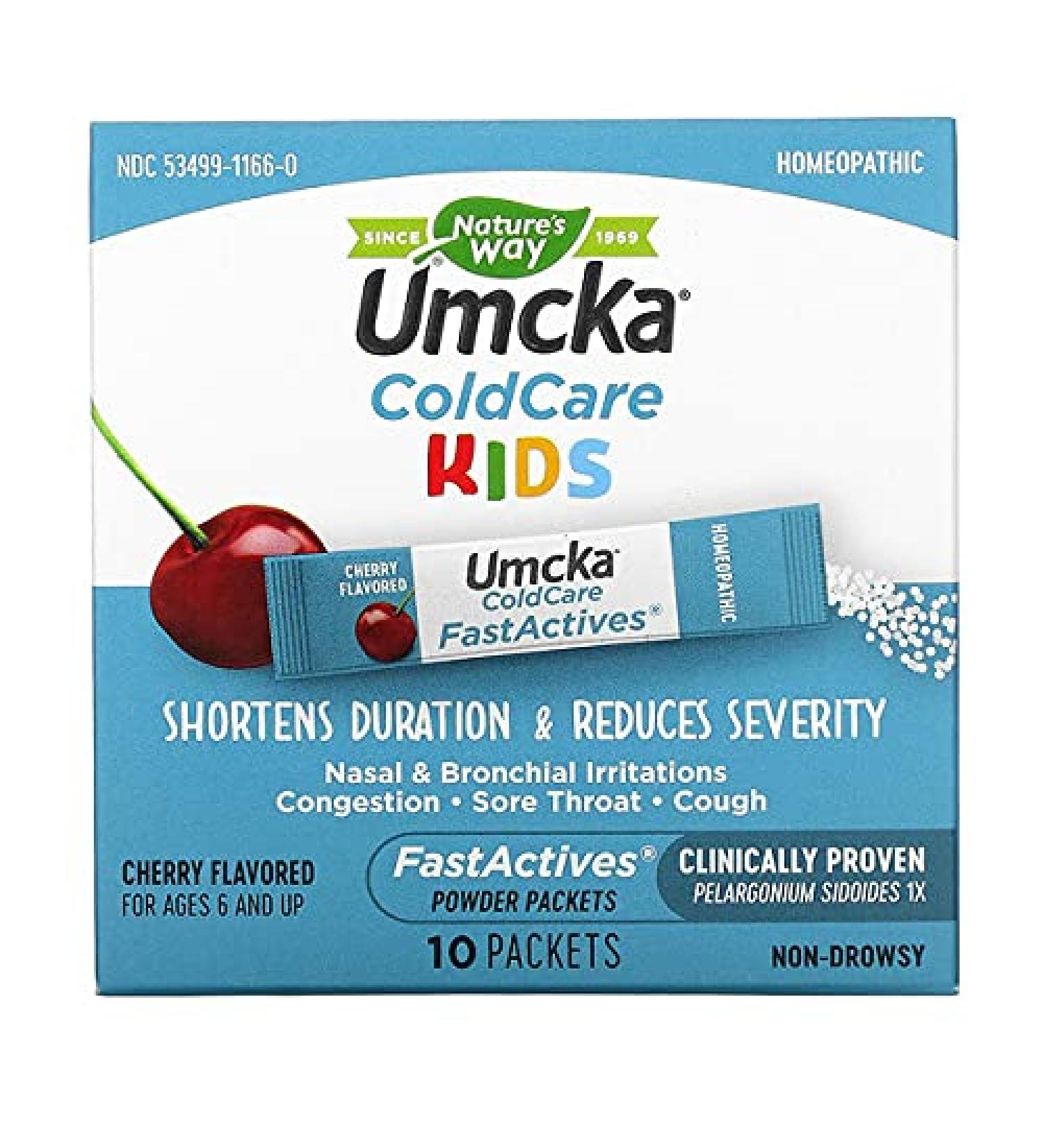 NATURE'S WAY Umcka ColdCare Childrens Cherry FastActives 10 PKTS