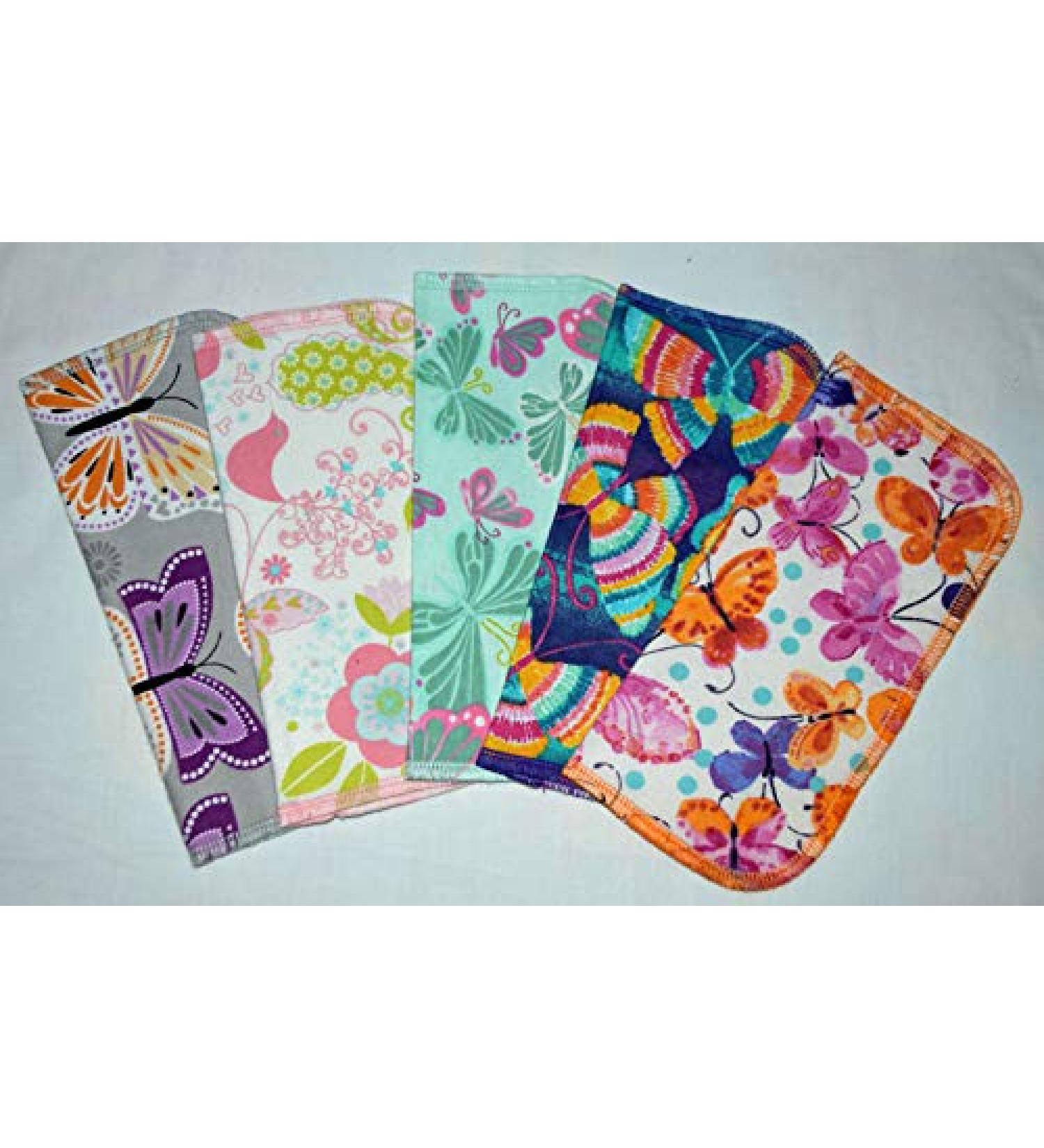 Set of 5 Butterfly Kisses 1 Ply Printed Flannel 8x8 Inches Little Wipes - Buy Online on GoSupps.com