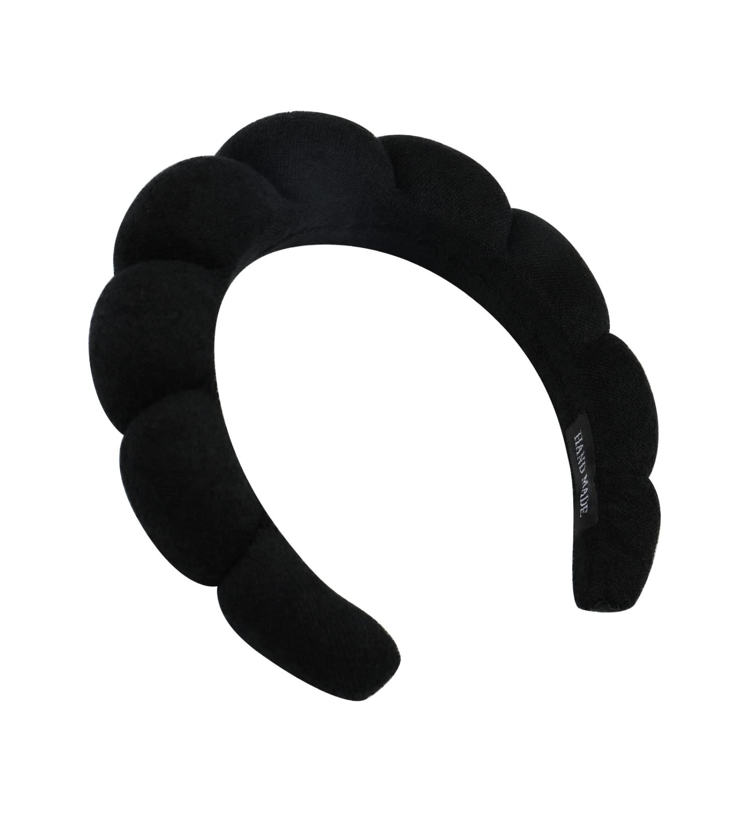 CHENYIYI Spa Headband for Women - Sponge & Terry Cloth Hair Band for Skincare, Makeup Removal & Face Washing - Cute Black Hair Accessory - Buy Online on GoSupps.com