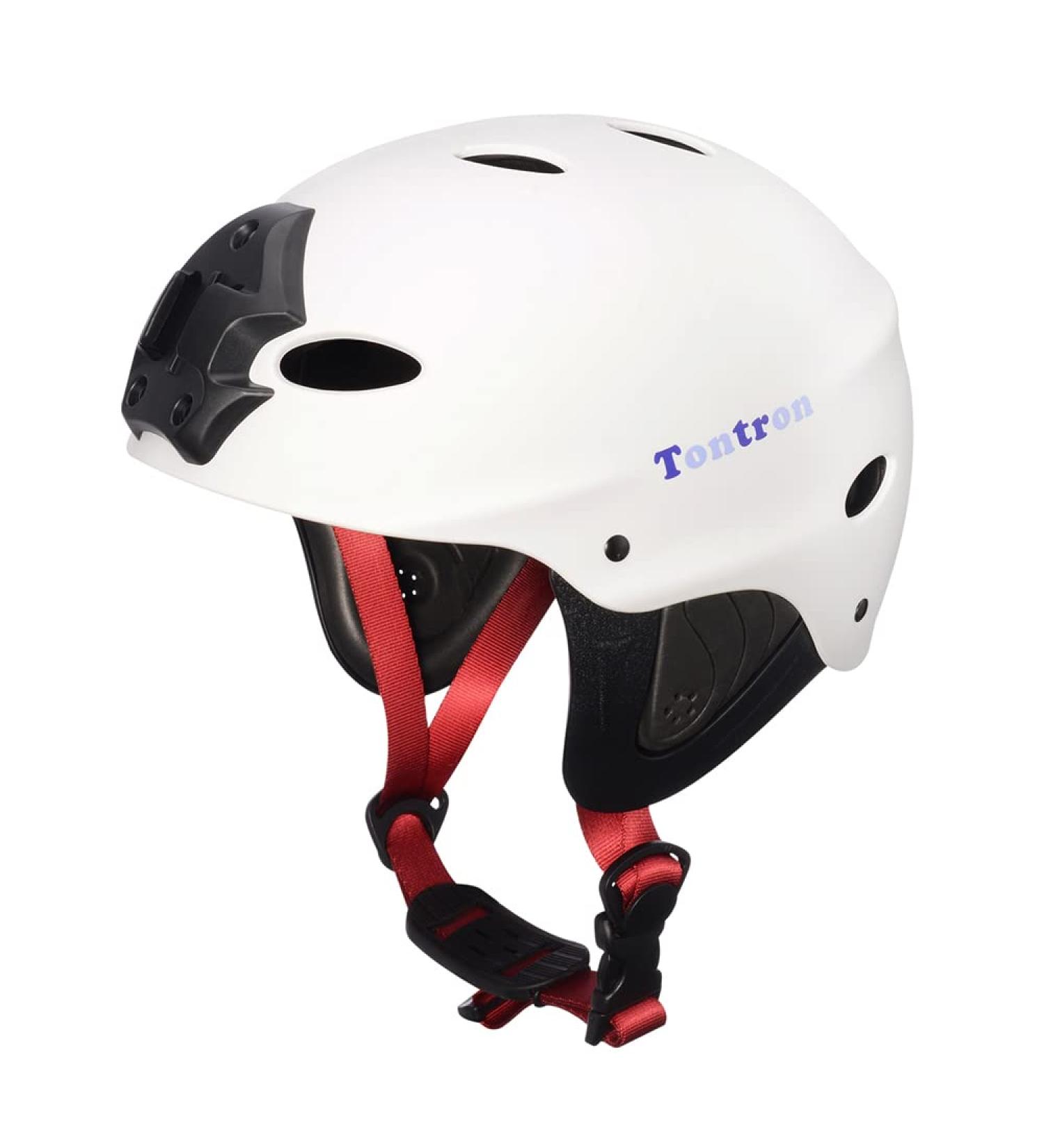 Tontron Adult Water Sports Helmet with Camera Mount Plate Matte Snow White Large - Buy Online on GoSupps.com