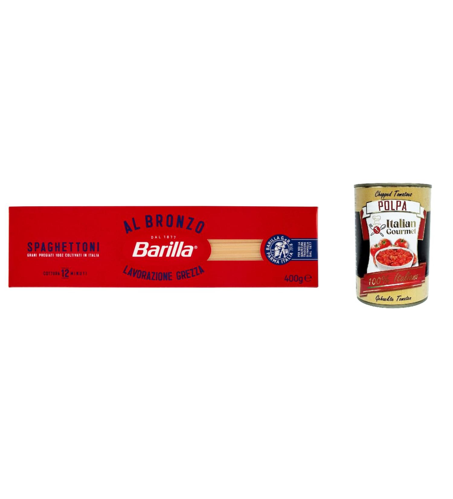  Italian Gourmet E.R. Barilla Spaghettoni al Bronzo Bronze 400g Raw Processing Method + Italian Gourmet Pulp 400g (Pack of 10) - Buy Online on GoSupps.com