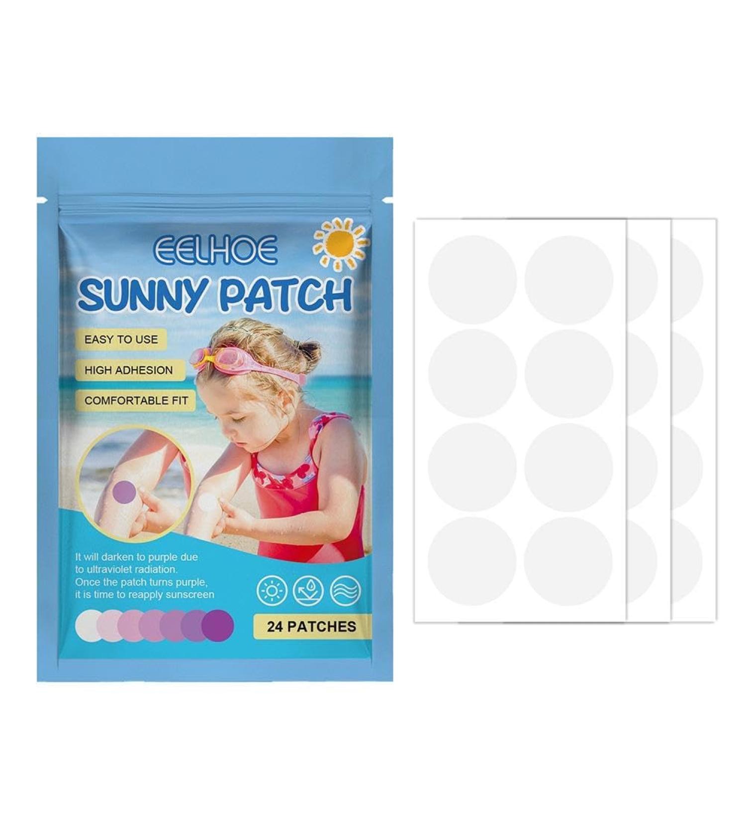 24 Pcs UV Stickers for Sunscreen Sun Cream Stickers to Reapply Waterproof UV Detection Stickers UV Detection Reminder UV Patch for Kids Adults Waterproof Patches Changes Color When Time To Reapply - Buy Online on GoSupps.com