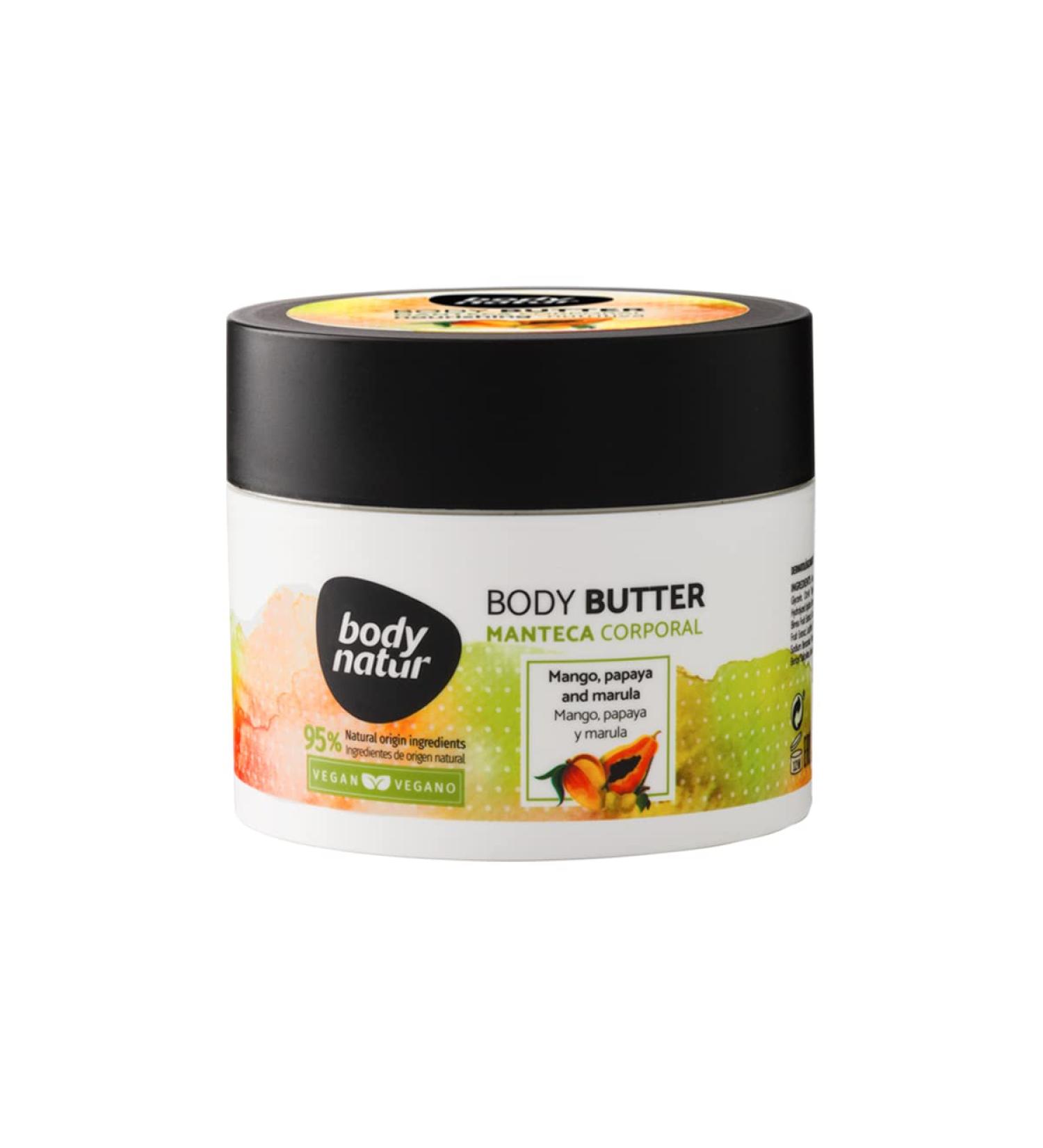 BODYNATUR Mango Body Butter | Vegan Unisex Moisturizer - 200 ML - Nourishing & Hydrating Body Cream for All Skin Types - Buy Online on GoSupps.com
