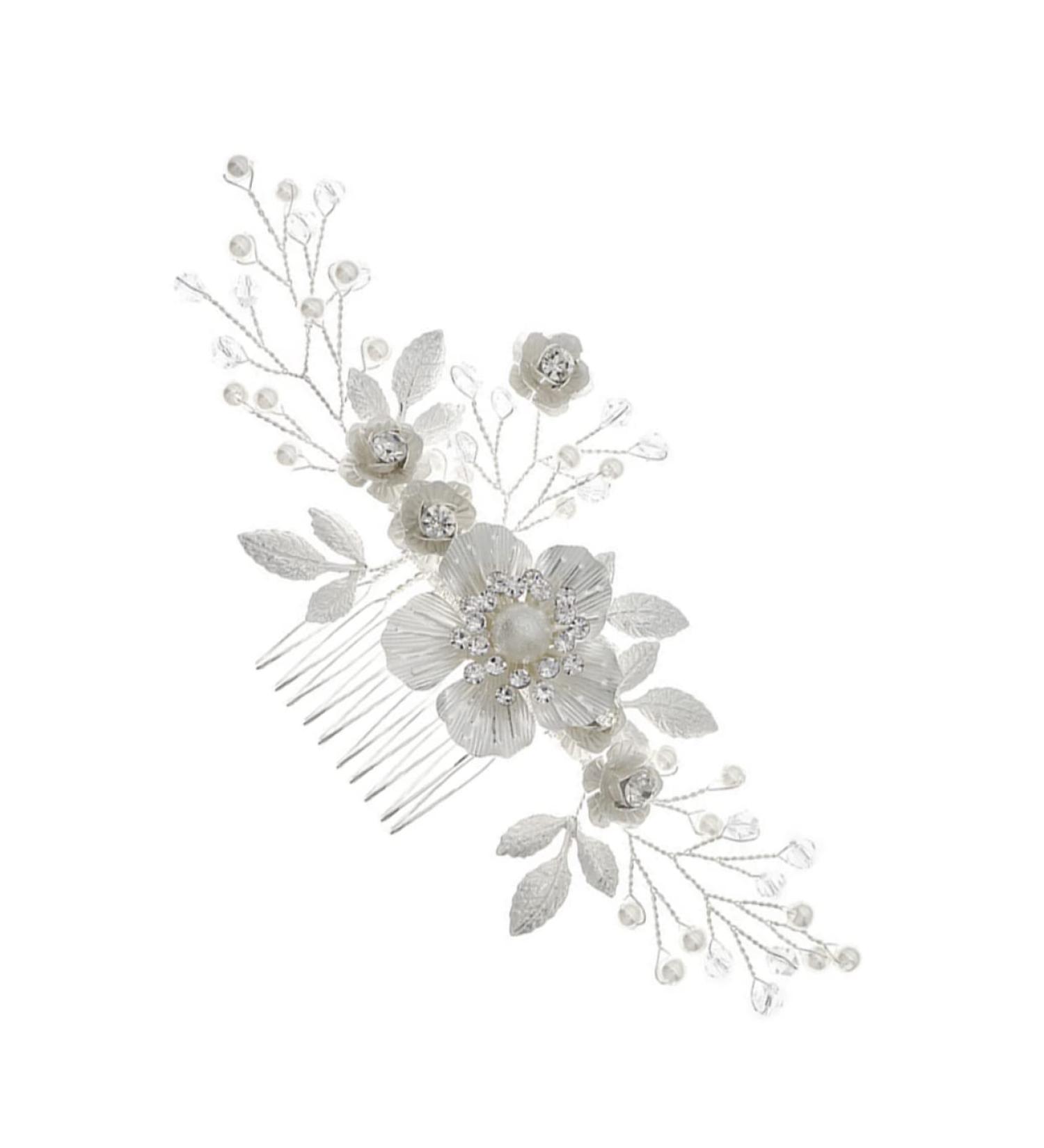 Beatifufu Flower Comb Bridal Hair Accessory Pearl Hair Accessories Hair Comb for Bride Wedding Hair Comb Wedding Hair Accessories for Brides Headpiece for Bride Bridal Headpiece Hair Jewelry - Buy Online on GoSupps.com