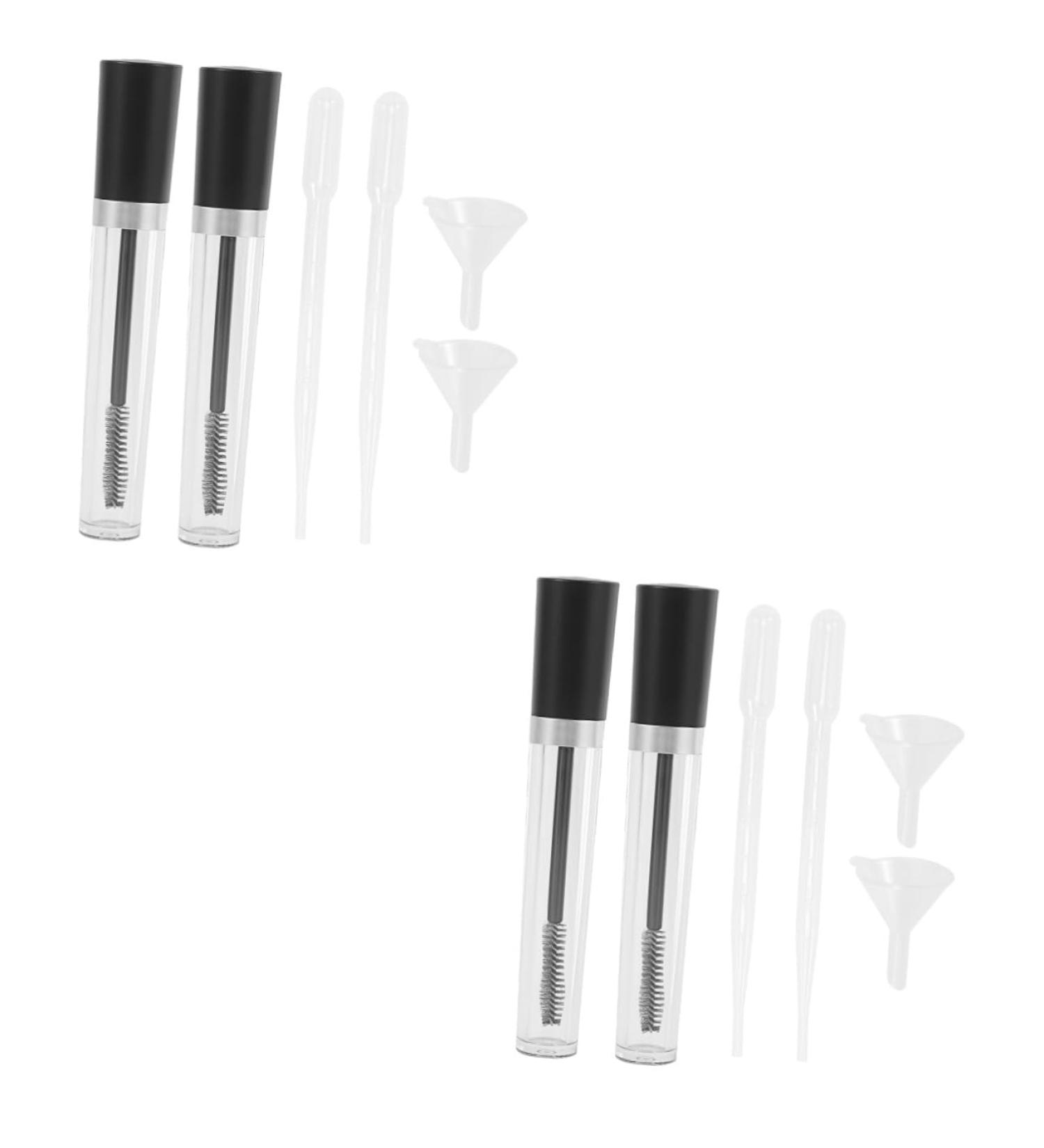 Healvian 4 Sets Empty Mascara Tube for DIY Clear Eyelash Mascara Lash Cosmetics Mascara Clear Plastic Black - Buy Online on GoSupps.com