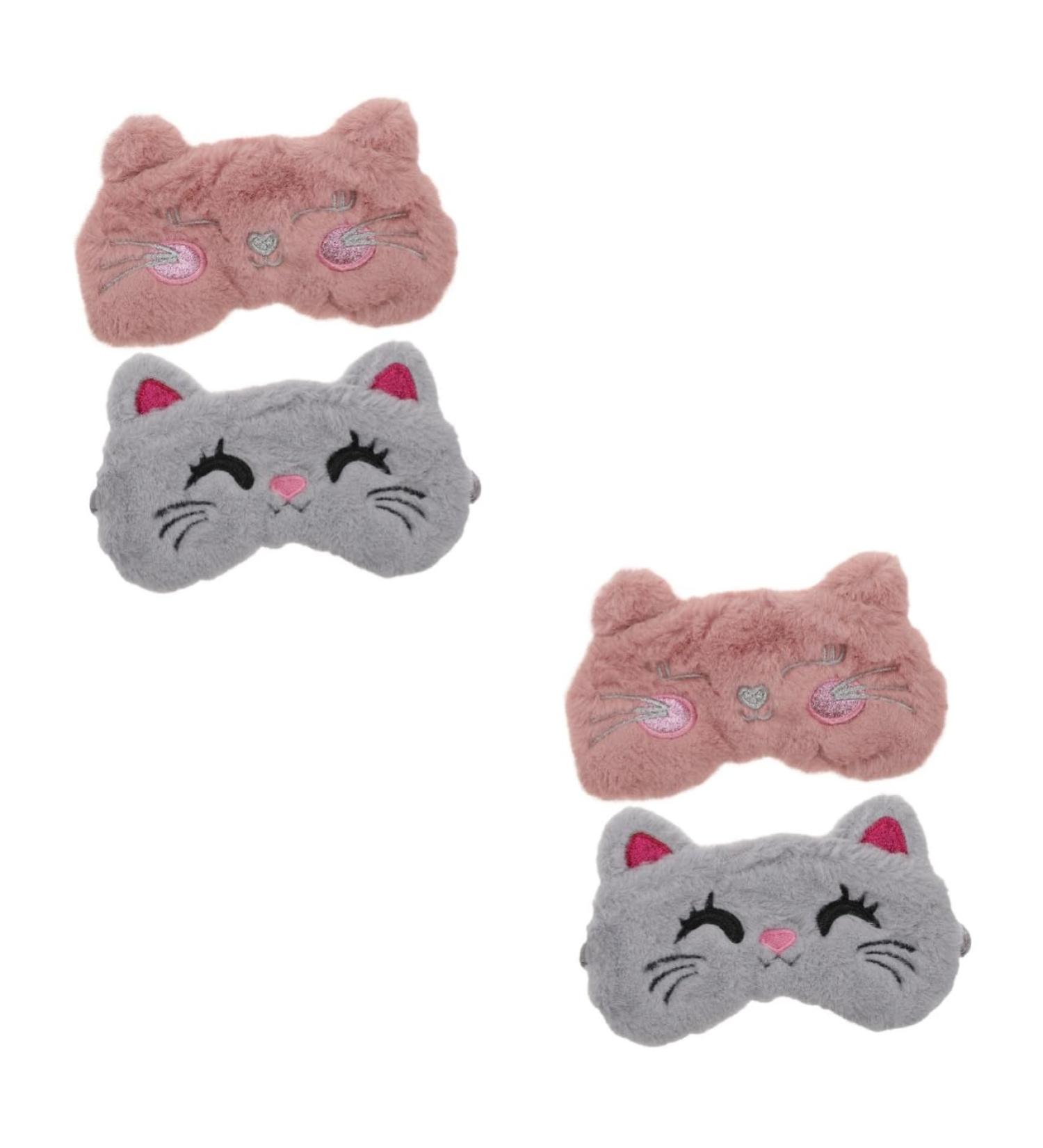 GLEAVI Kids Animal Sleep Mask 4 Pcs - Adjustable Eye Cover for Children - Rabbit & Panda Night Blindfolds - Plush Goggle Protection - Portable Sleep Aid - Assorted Colors - Buy Online on GoSupps.com